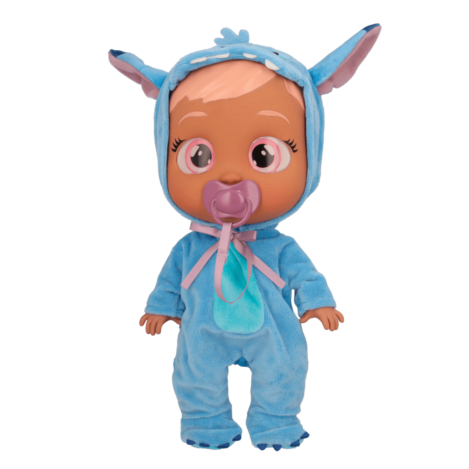 Cry babies disney stitch, bambola che indossa iconico vestito di disney stitch con ciuccio e biberon e piange lacrime vere - Disney, Disney Stitch