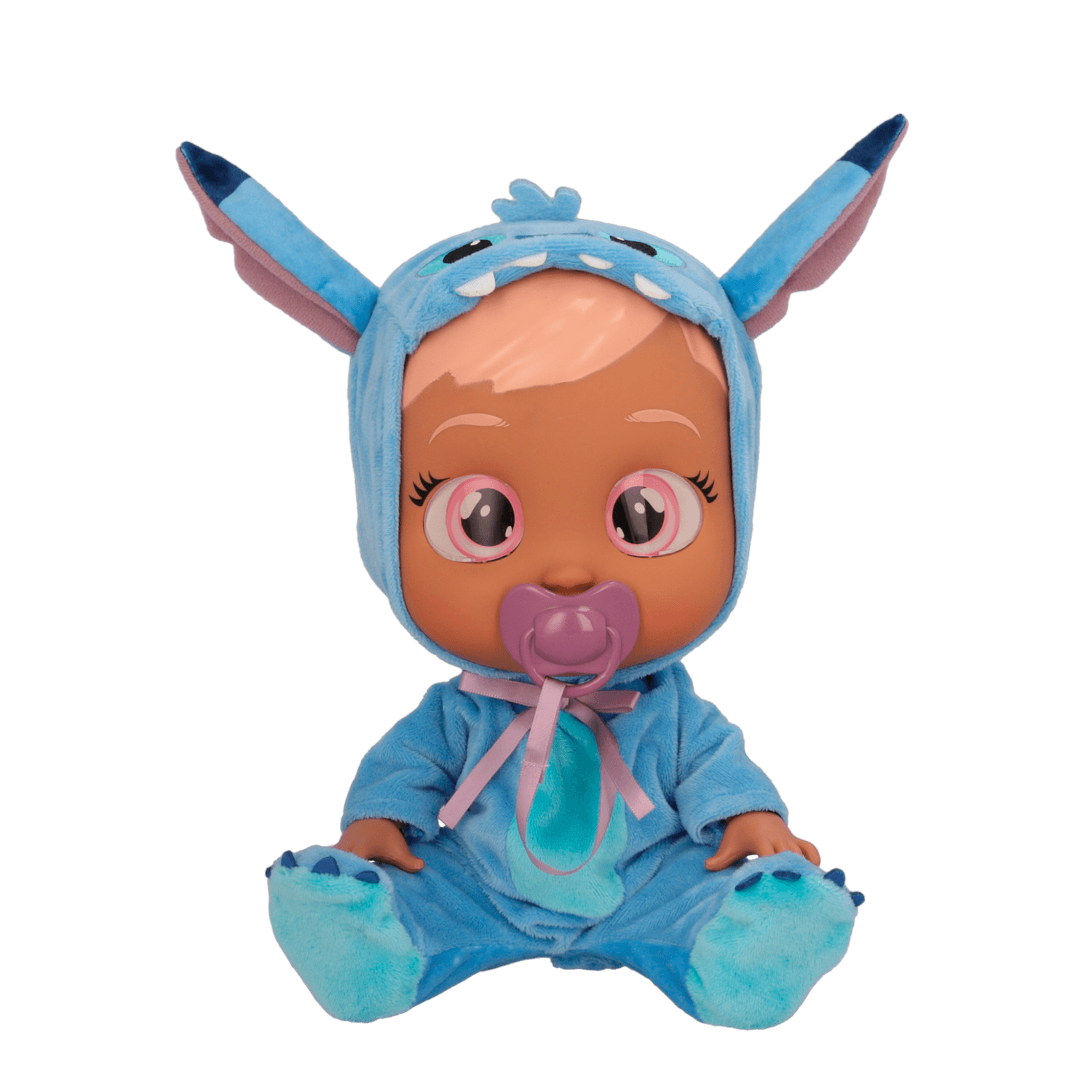 Cry babies disney stitch, bambola che indossa iconico vestito di disney stitch con ciuccio e biberon e piange lacrime vere - Disney, Disney Stitch