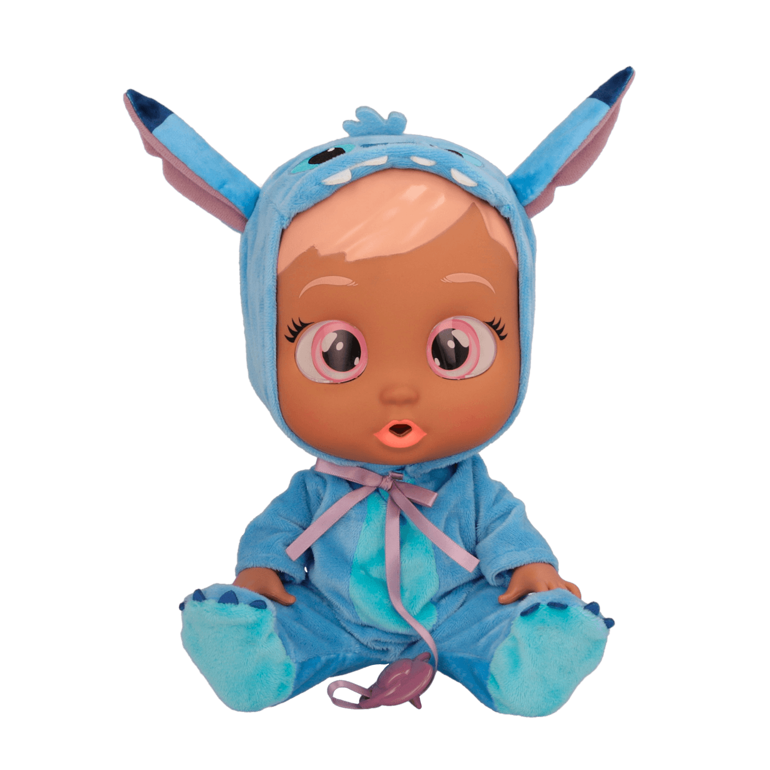 Cry babies disney stitch, bambola che indossa iconico vestito di disney stitch con ciuccio e biberon e piange lacrime vere - Disney, Disney Stitch