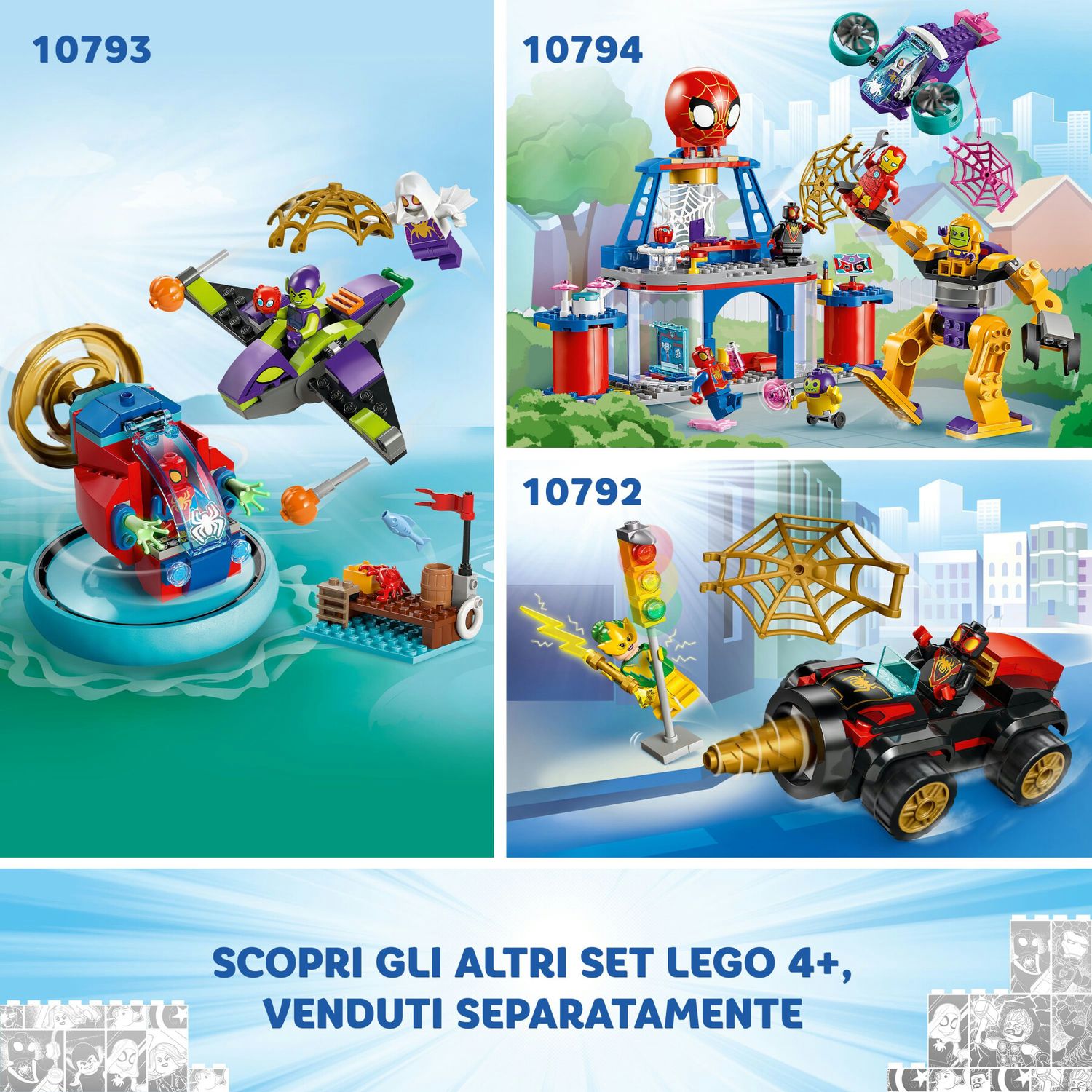 Lego spidey e i suoi fantastici amici 10794 quartier generale di team spidey, giochi bambini 4+ con mech, veicolo e supereroi - LEGO SPIDERMAN, SPIDEY, Lego, MARVEL