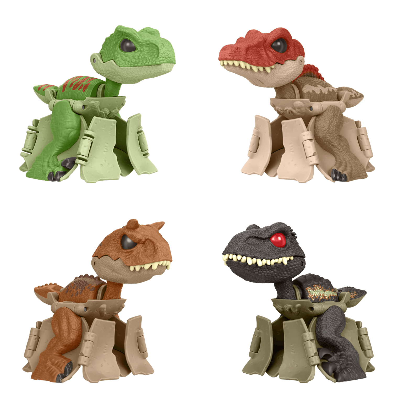 Jurassic world fierce changers - personaggi hidden hatchers, uovo giocattolo 2 in 1 trasformabile in dinosauro - Jurassic World