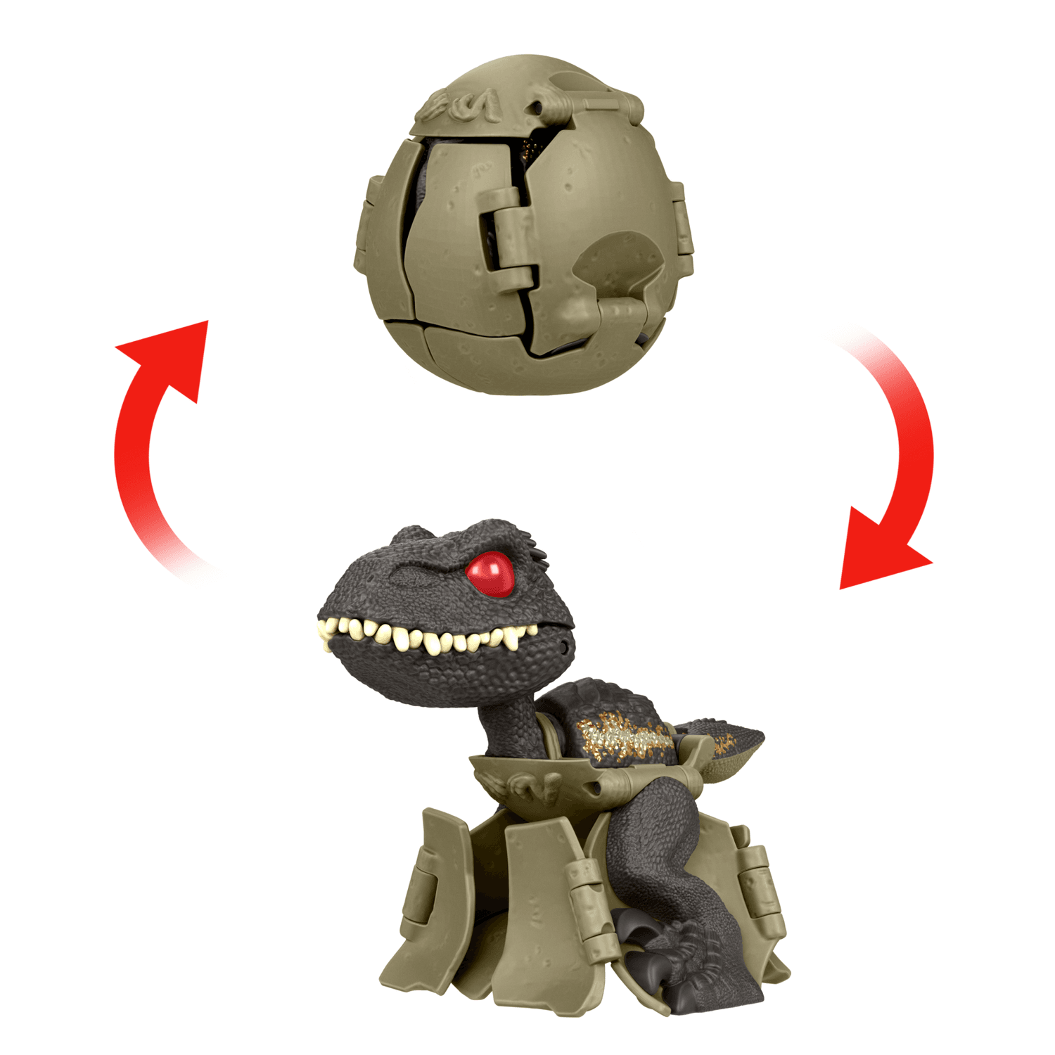 Jurassic world fierce changers - personaggi hidden hatchers, uovo giocattolo 2 in 1 trasformabile in dinosauro - Jurassic World