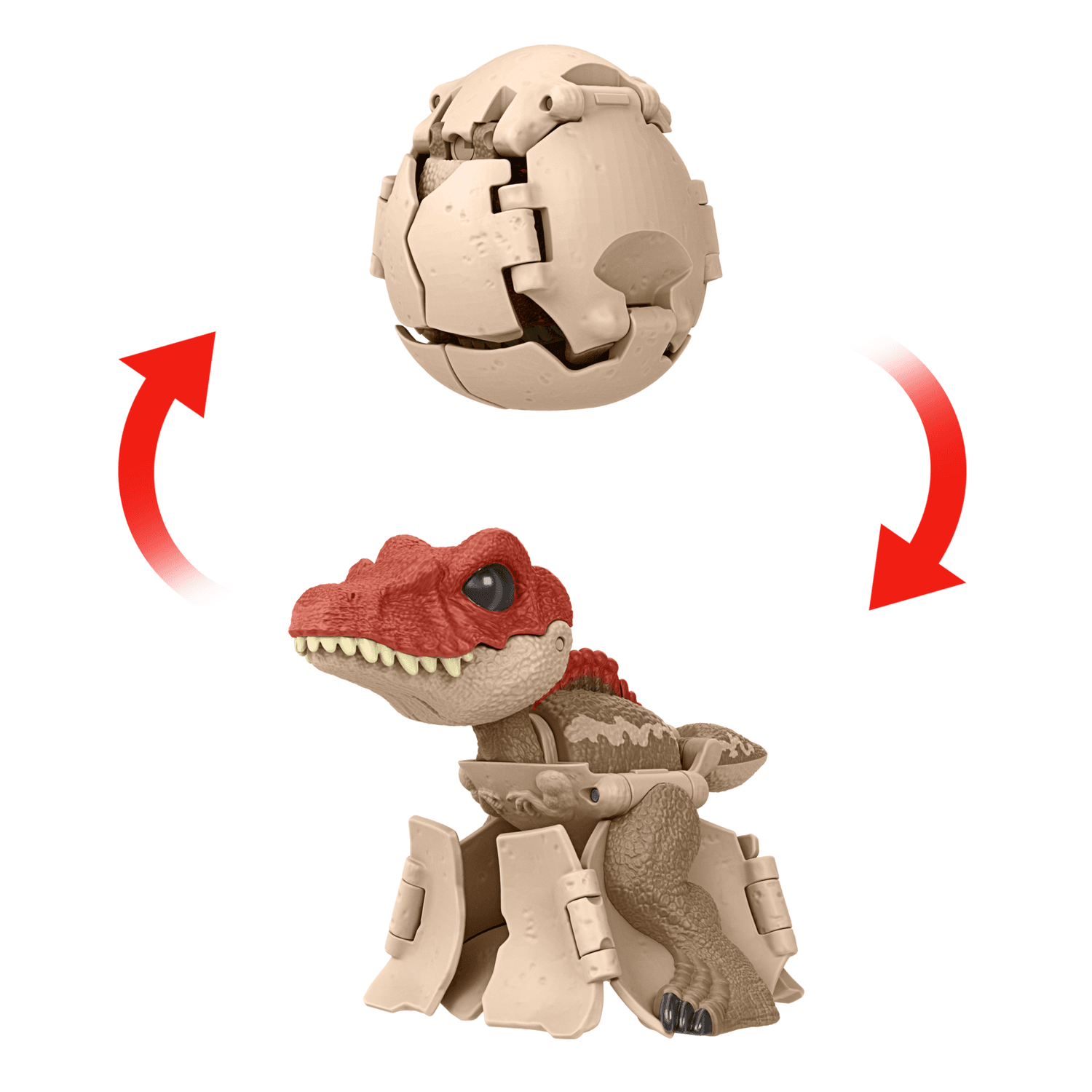Jurassic world fierce changers - personaggi hidden hatchers, uovo giocattolo 2 in 1 trasformabile in dinosauro - Jurassic World