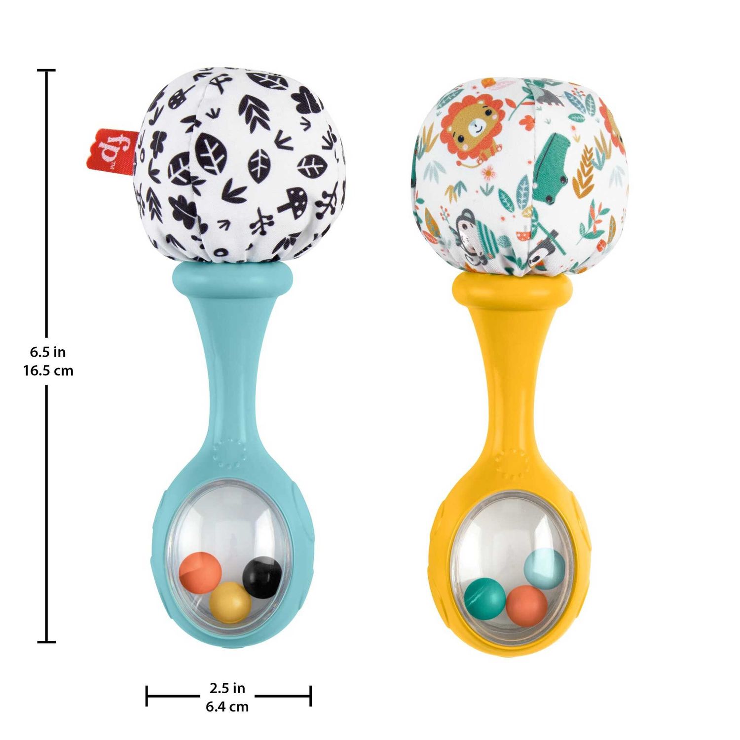 Fisher-price - maracas, set di 2 maracas sonaglino con motivi ad alto contrasto e suoni divertenti - FISHER-PRICE