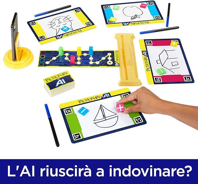 Pictionary vs. ai - la nuova versione di pictionary con l'intelligenza artificiale, i giocatori disegnano e l'ia indovina - MATTEL GAMES, PICTIONARY