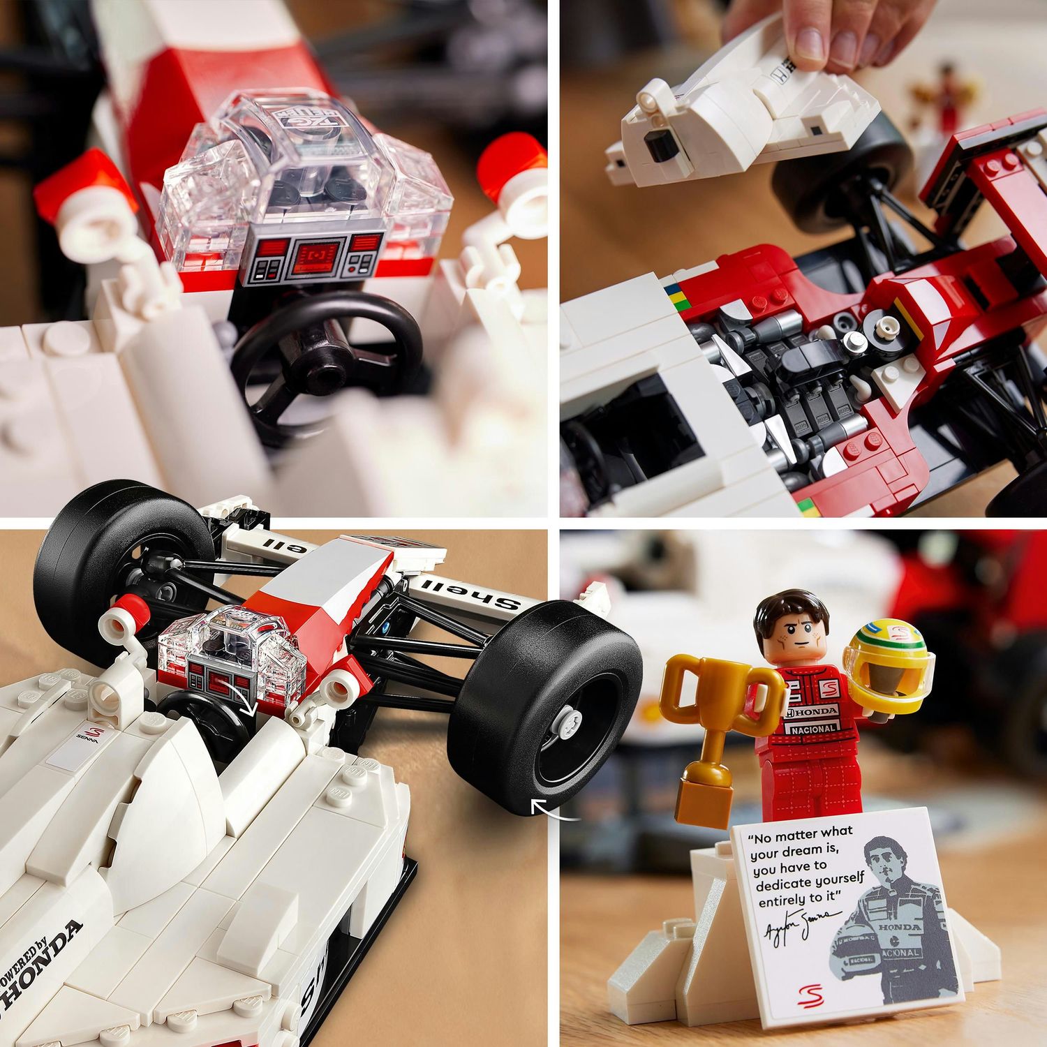 Lego icons 10330 mclaren mp4/4 e ayrton senna, modellino da costruire di auto da corsa f1 con minifigure, regalo per adulti - Lego, LEGO ICONS