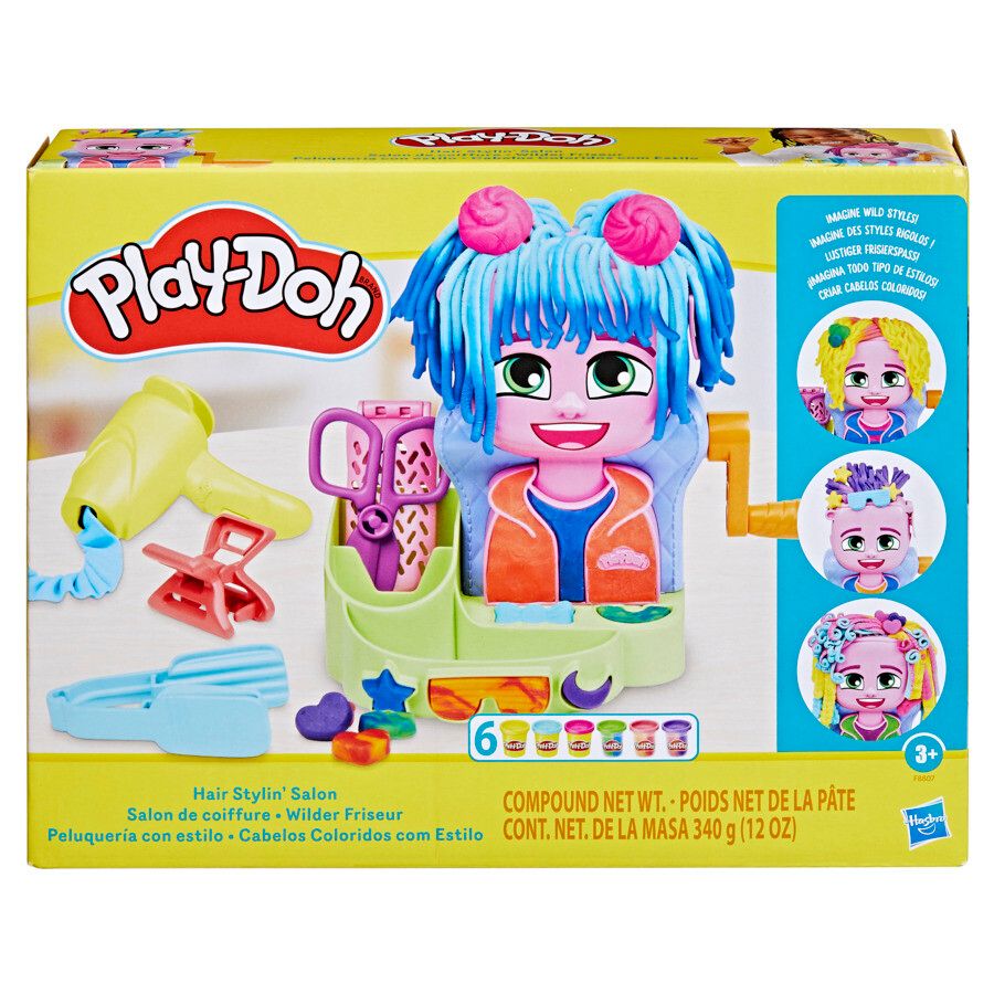 Play-doh - capelli pazzerelli, playset per giocare al parrucchiere, giocattoli di fantasia per bambini e bambine dai 3 anni in su - PLAY-DOH