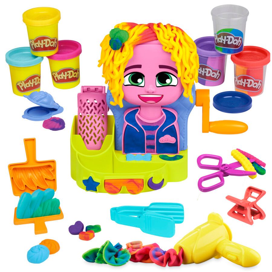 Play-doh - capelli pazzerelli, playset per giocare al parrucchiere, giocattoli di fantasia per bambini e bambine dai 3 anni in su - PLAY-DOH