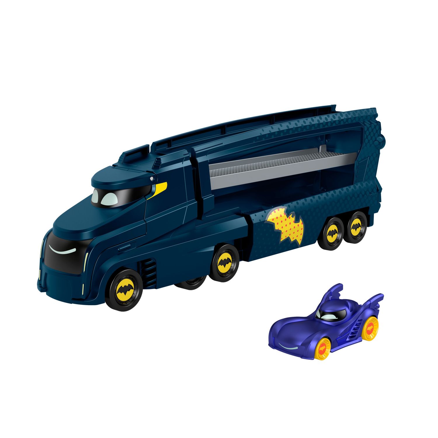 Fisher-price dc batwheels - bat-autotreno, playset autotreno con rampa e veicolo bam batmobile - FISHER-PRICE