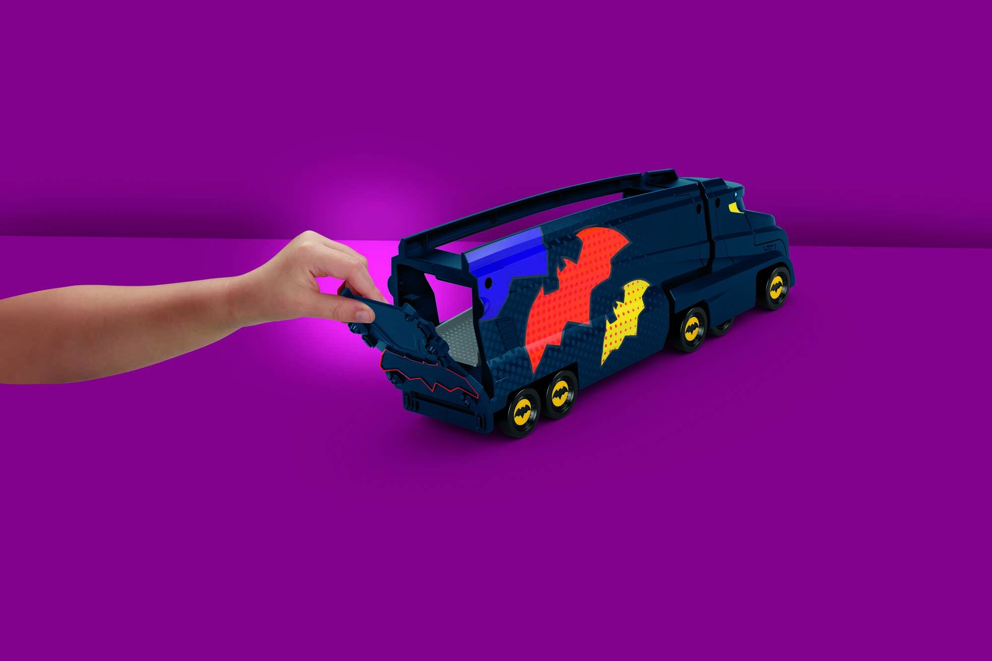 Fisher-price dc batwheels - bat-autotreno, playset autotreno con rampa e veicolo bam batmobile - FISHER-PRICE