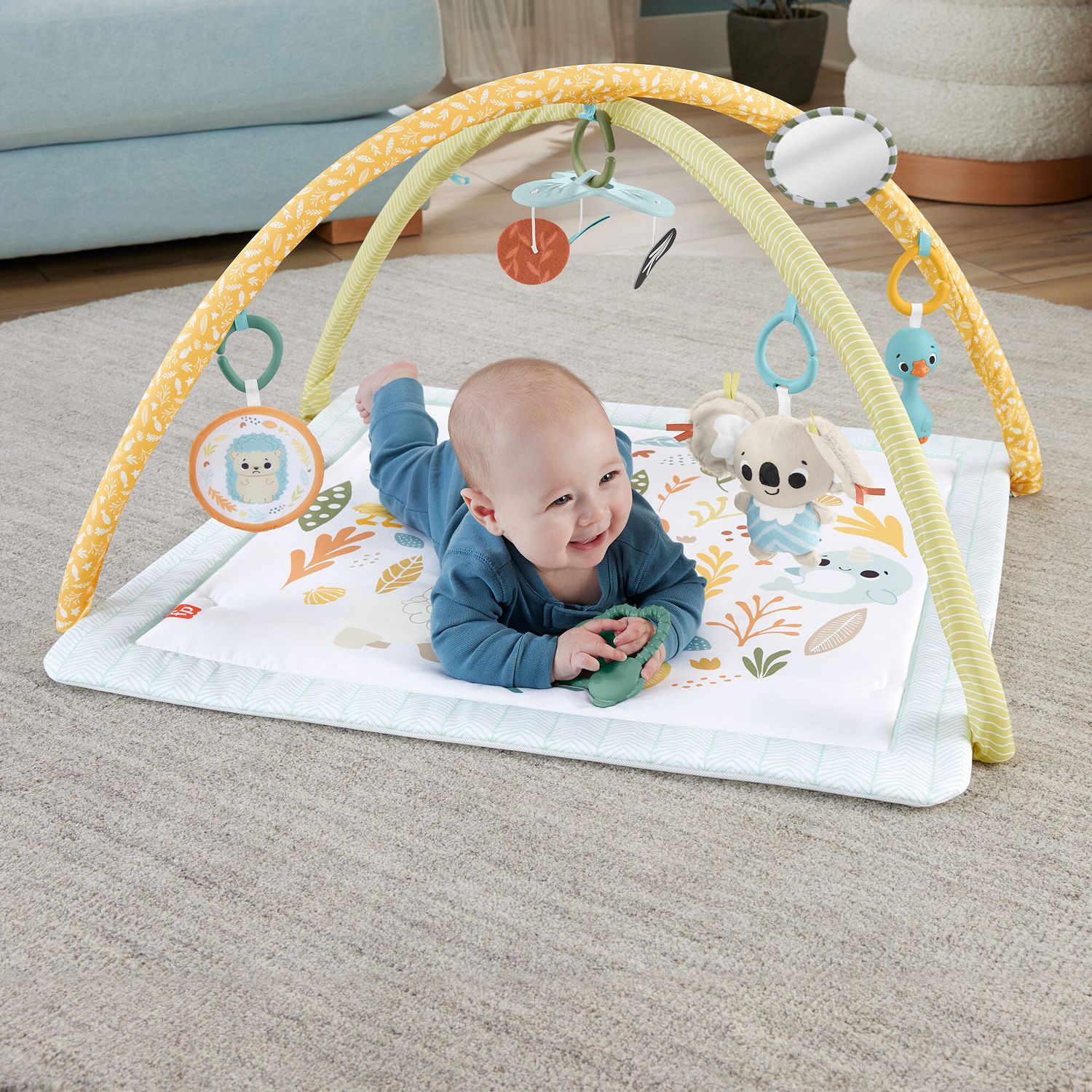Fisher-price - palestrina multisensoriale per neonati, tappetino con arco e 6 giochi portatili e sensoriali inclusi - FISHER-PRICE