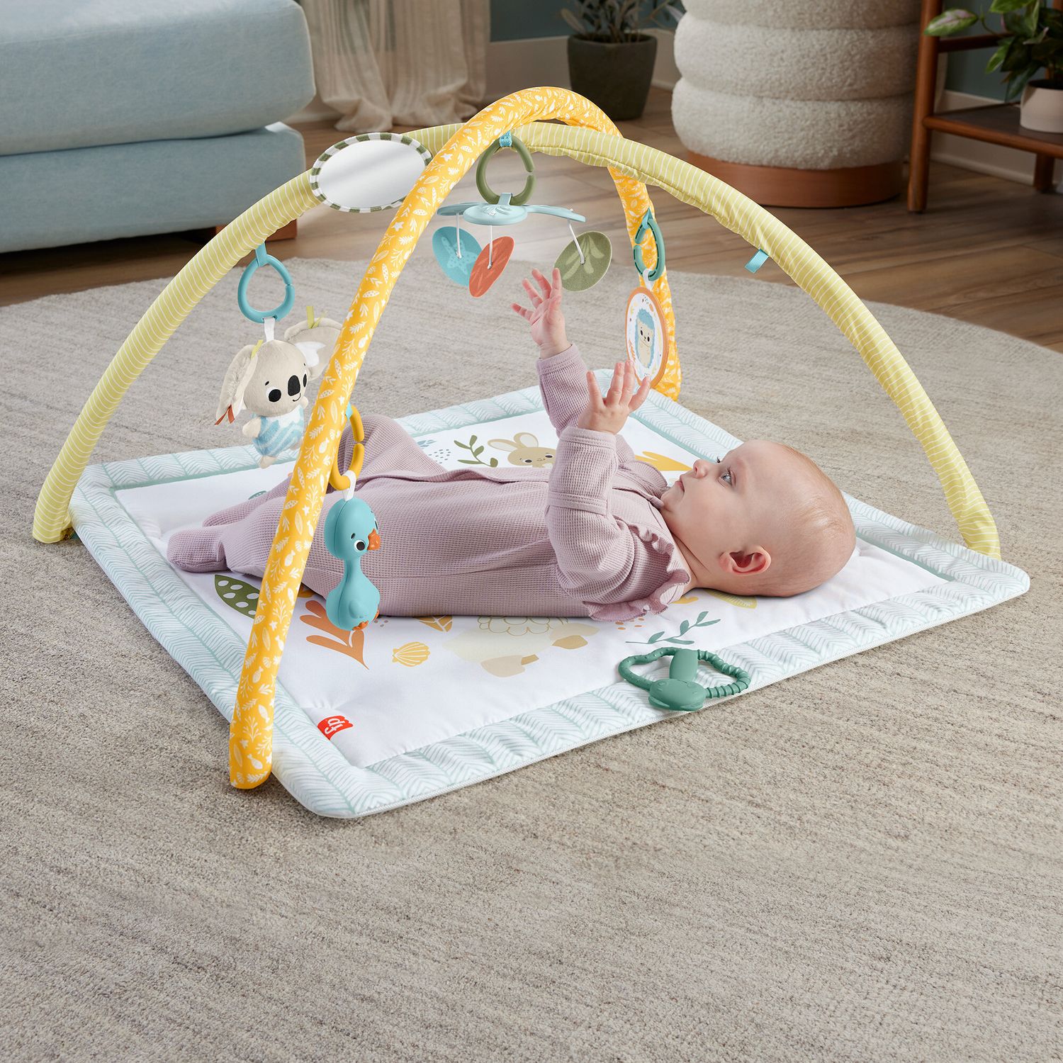 Fisher-price - palestrina multisensoriale per neonati, tappetino con arco e 6 giochi portatili e sensoriali inclusi - FISHER-PRICE