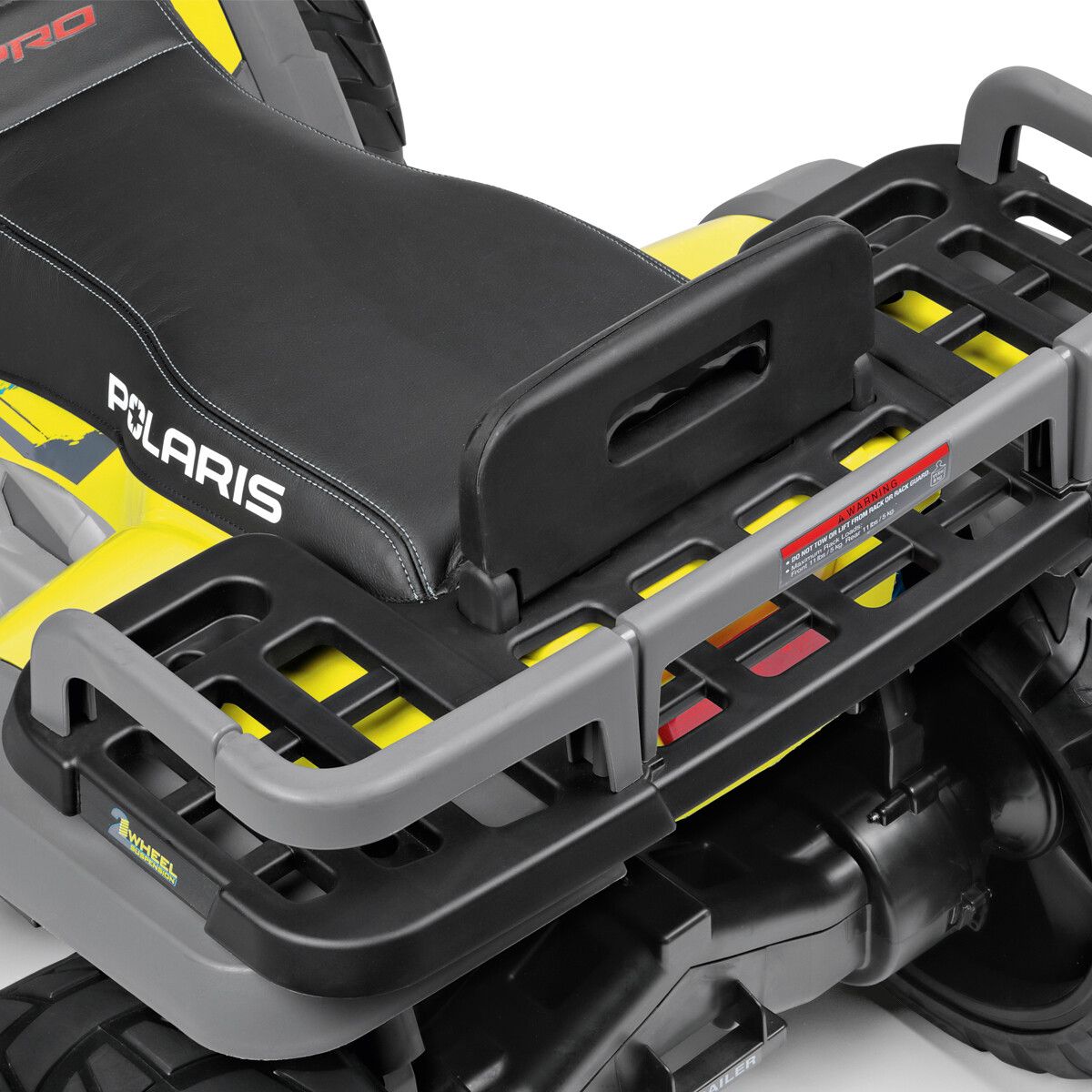 Polaris sportsman pro citrus - peg perego-  l’emozione di guidare un quad elettrico con prestazioni di alto livello su tutti i terreni. ruote gommate e 2 motori silenziosi con una potenza di ben 840w. 6 anni +. - Peg Perego