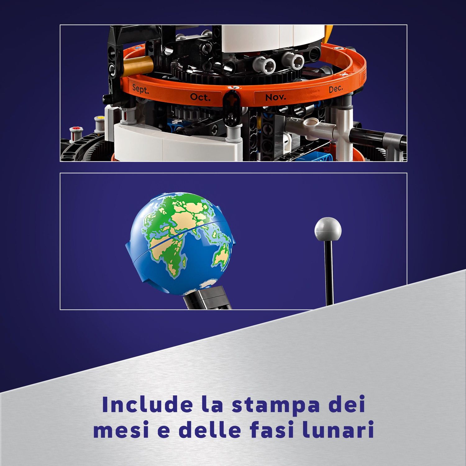 Lego technic 42179 pianeta terra e luna in orbita, giochi spaziali per bambini 10+, sistema solare da costruire con rotazione - LEGO TECHNIC, Lego