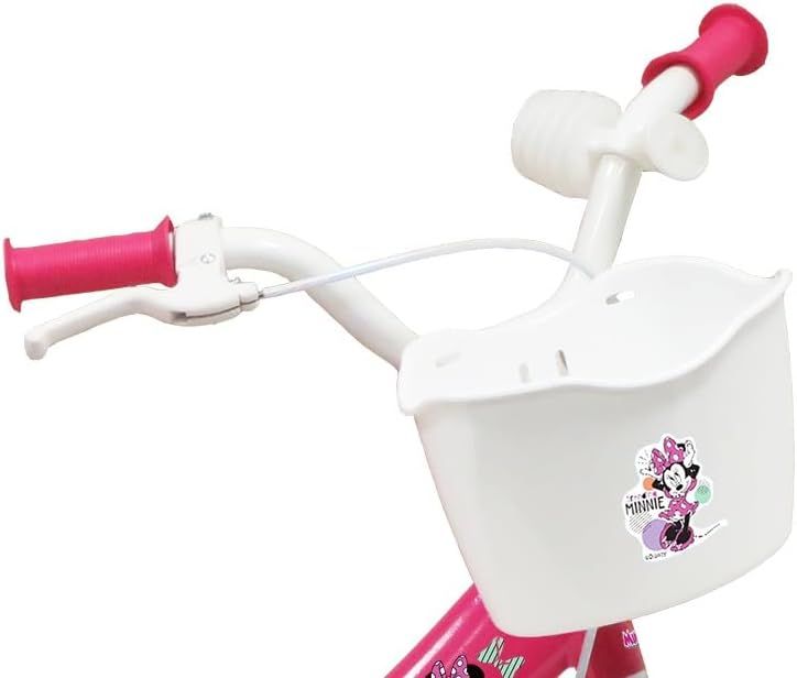 Bicicletta da 12 pollici di minnie, con stabilizzatori laterali, cestino anteriore personalizzato - Minnie