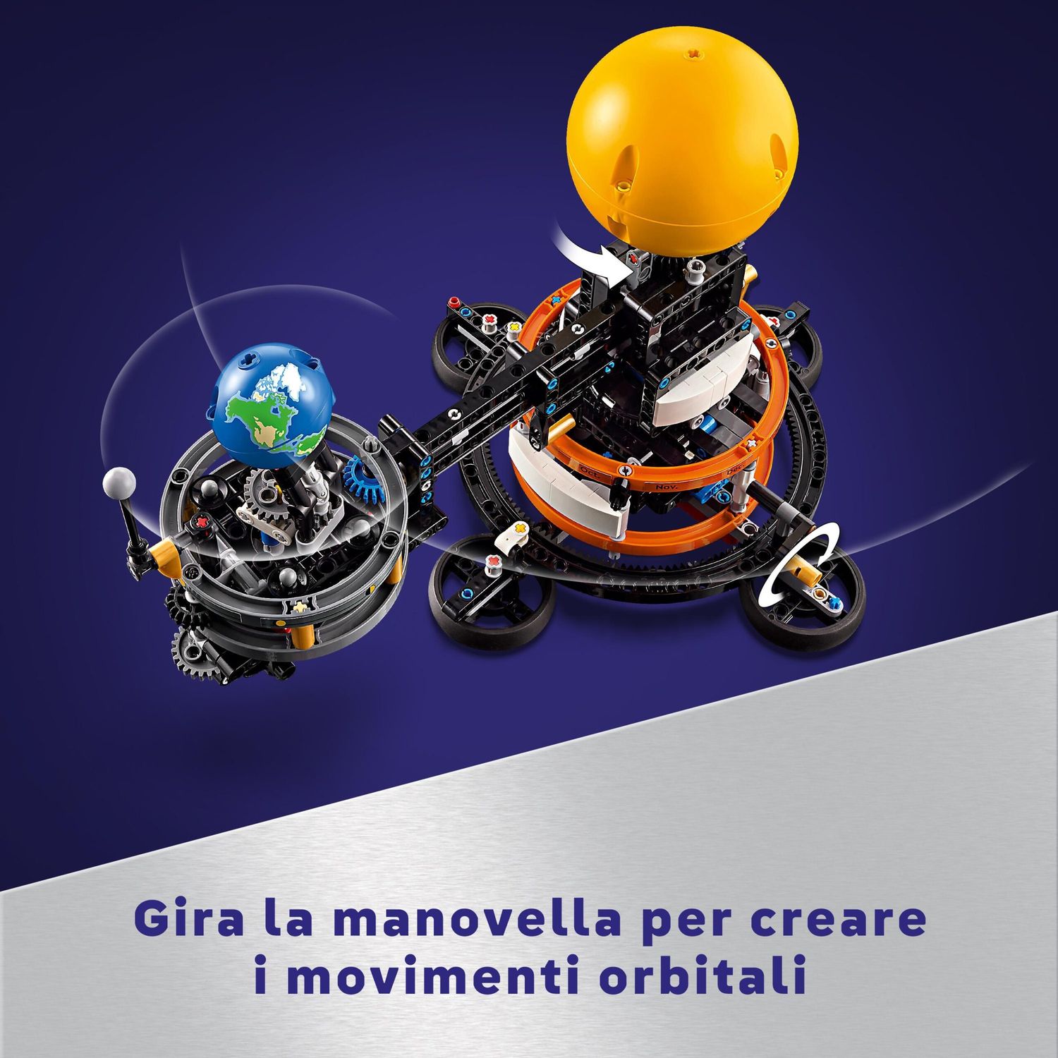 Lego technic 42179 pianeta terra e luna in orbita, giochi spaziali per bambini 10+, sistema solare da costruire con rotazione - LEGO TECHNIC, Lego