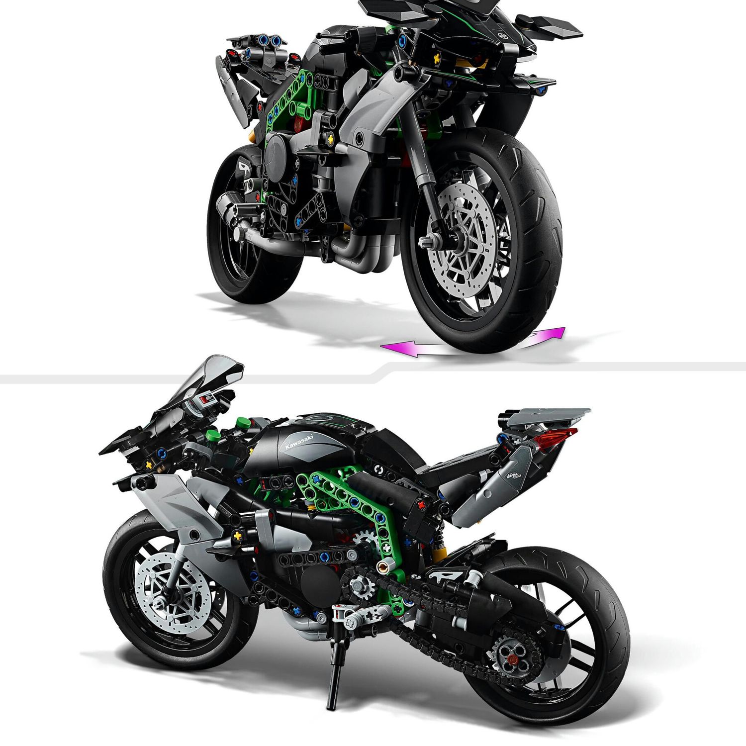 Lego technic 42170 motocicletta kawasaki ninja h2r, giochi per bambini 10+, modellino di moto giocattolo in scala da costruire - LEGO TECHNIC, Lego
