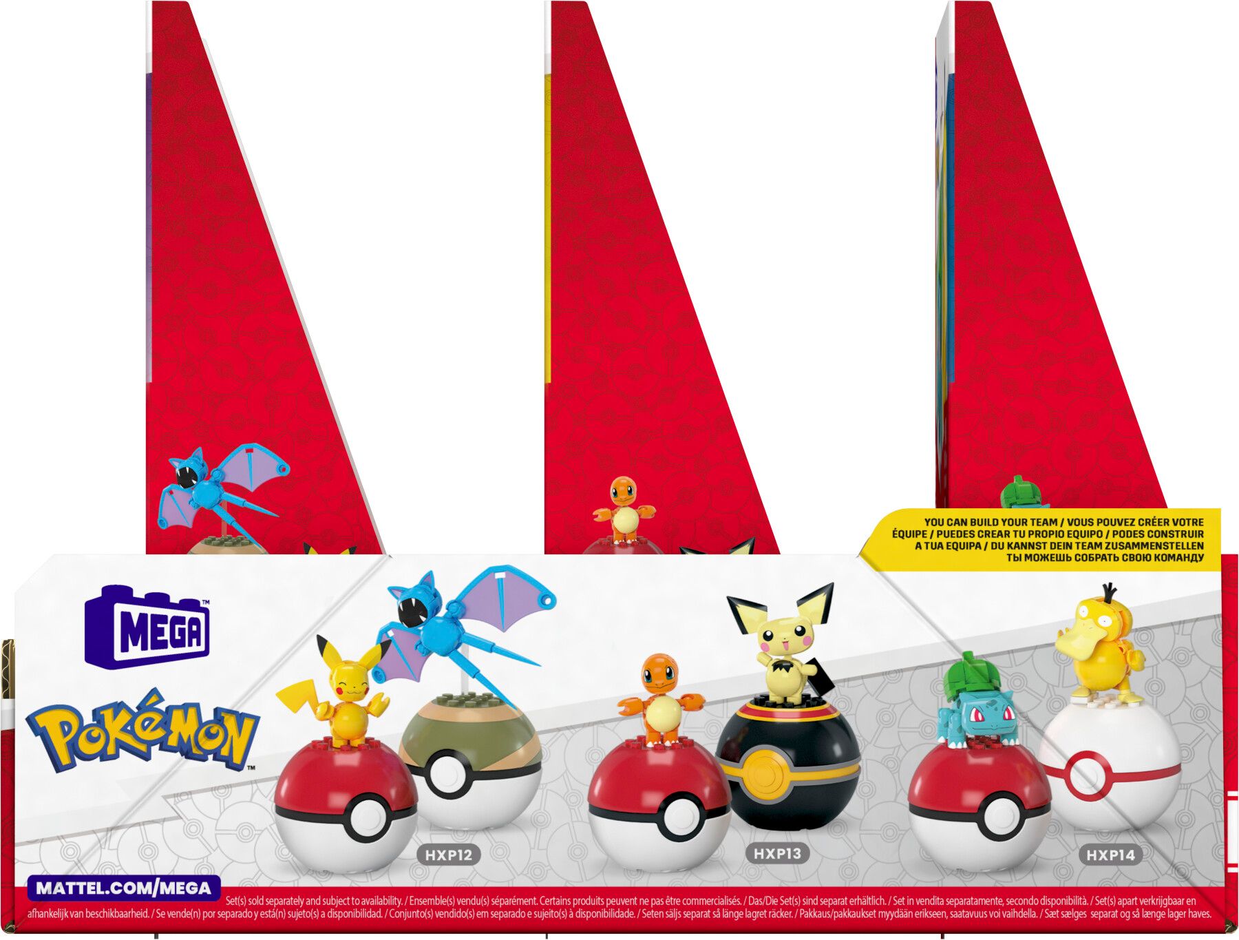 Mega pokémon - set collezione di poké balls, ciascuno da costruire con 40 mattoncini e che include 2 poké balls e 2 personaggi del mondo pokémon - MEGA BLOKS, POKEMON