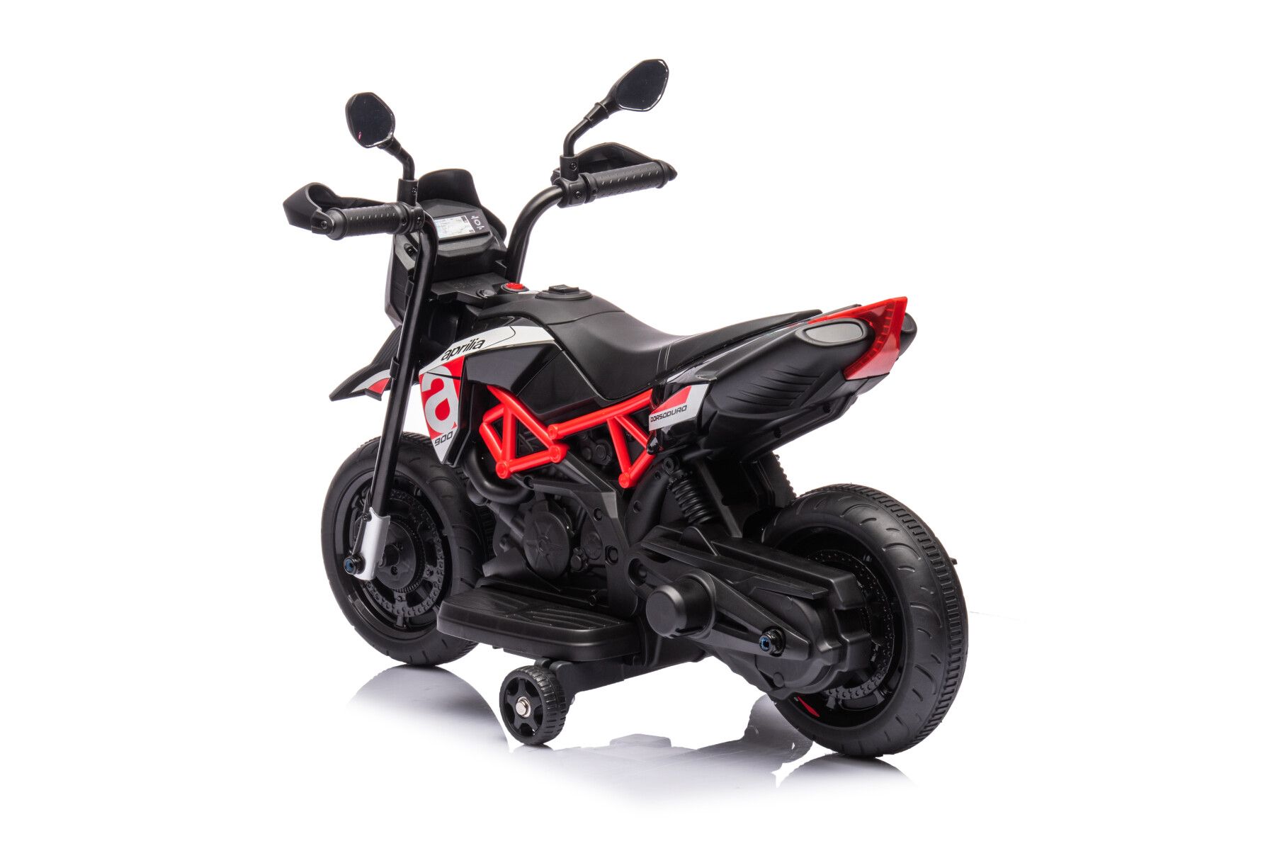 Moto elettrica cavalcabile per bambini 6v aprilia dorsoduro small colore nero - 