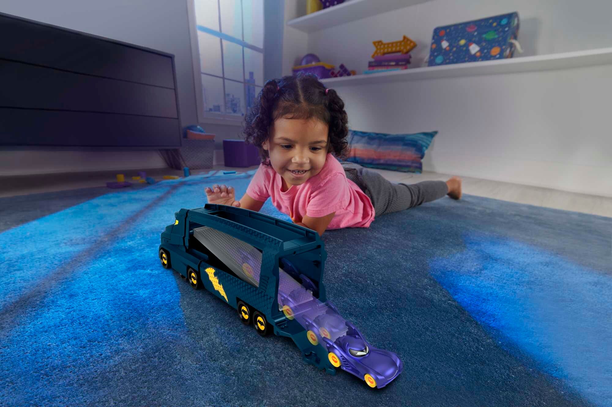 Fisher-price dc batwheels - bat-autotreno, playset autotreno con rampa e veicolo bam batmobile - FISHER-PRICE