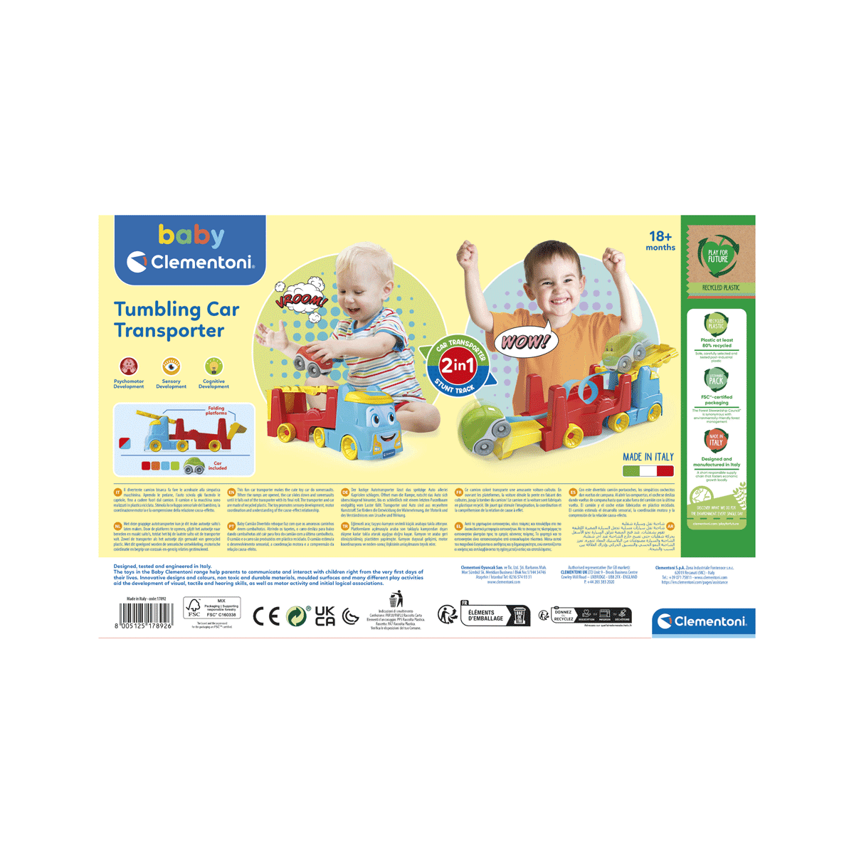 Clementoni - 17892 - tumbling car transporter - BABY CLEMENTONI