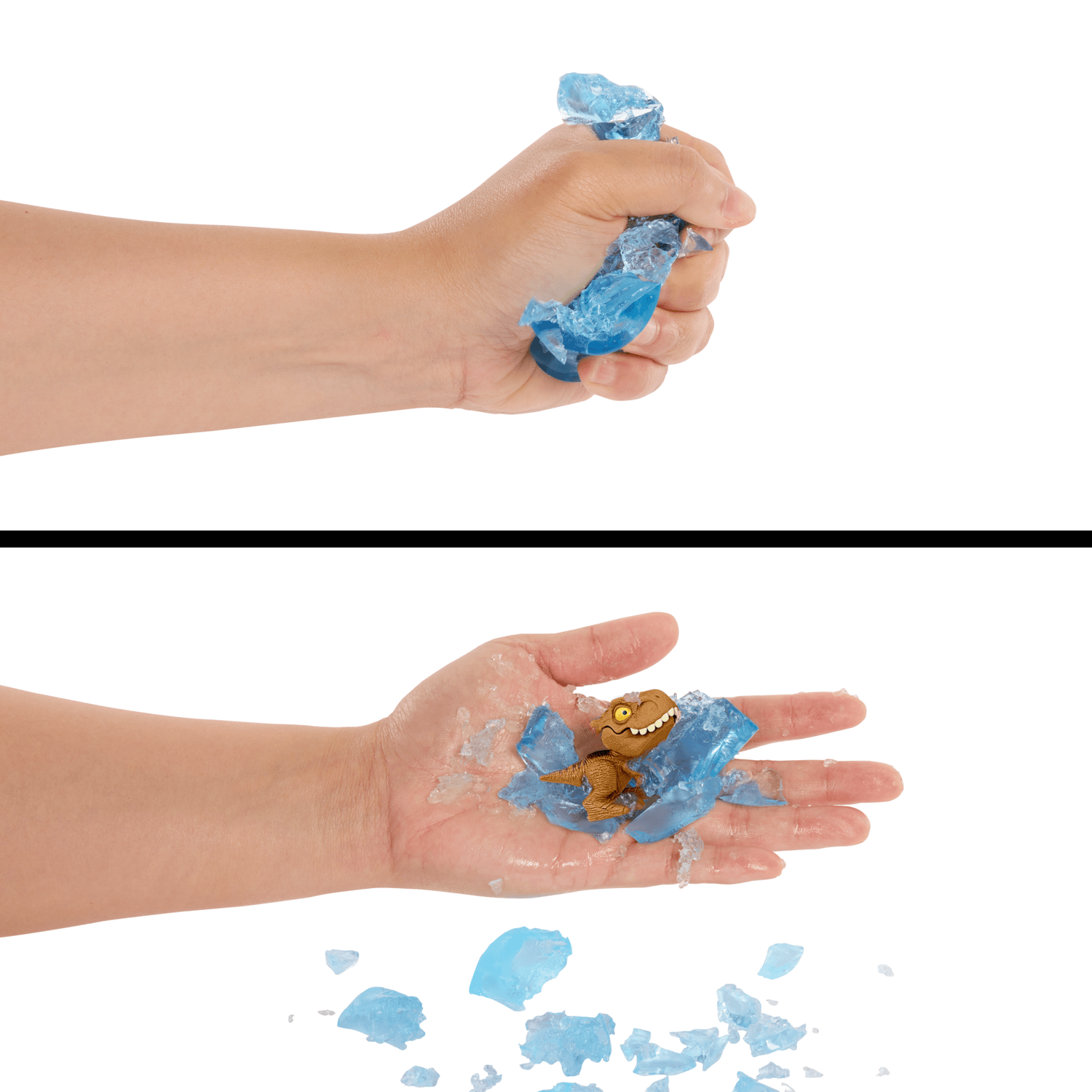 Jurassic world - crushivores assortimento, mini dinosauro nascosto nella sabbia e 2 diverse paste da modellare con sorprese incluse - Jurassic World