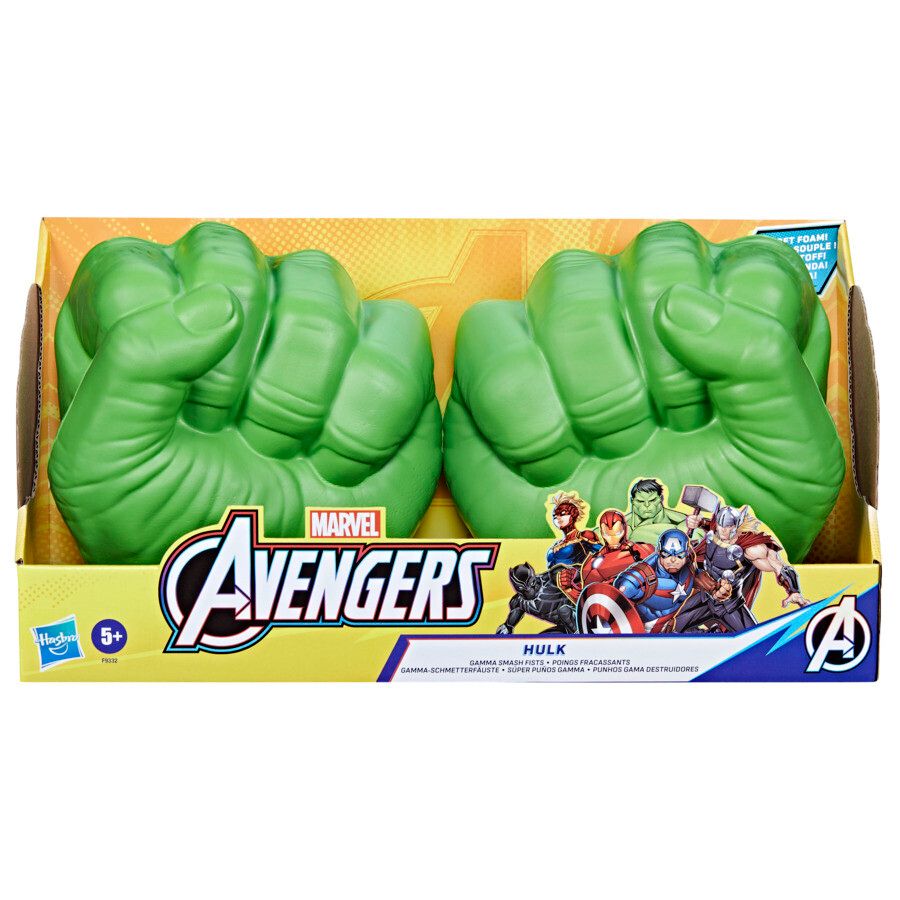 Hasbro marvel avengers, pugni di hulk verdi, super pungi gamma, giocattolo per roleplay - Avengers, MARVEL