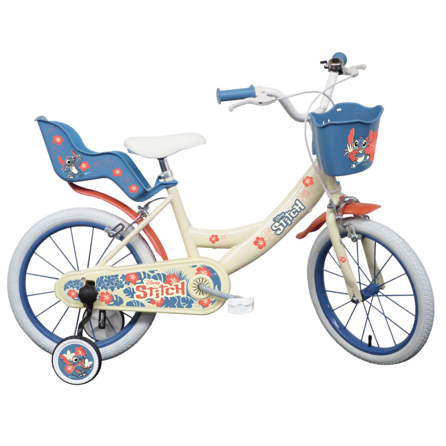 Bicicletta da 14 pollici di stitch, con cestino e portabambole - Disney, Disney Stitch