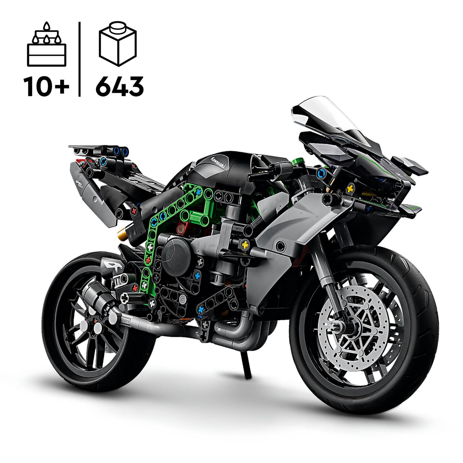 Lego technic 42170 motocicletta kawasaki ninja h2r, giochi per bambini 10+, modellino di moto giocattolo in scala da costruire - LEGO TECHNIC, Lego