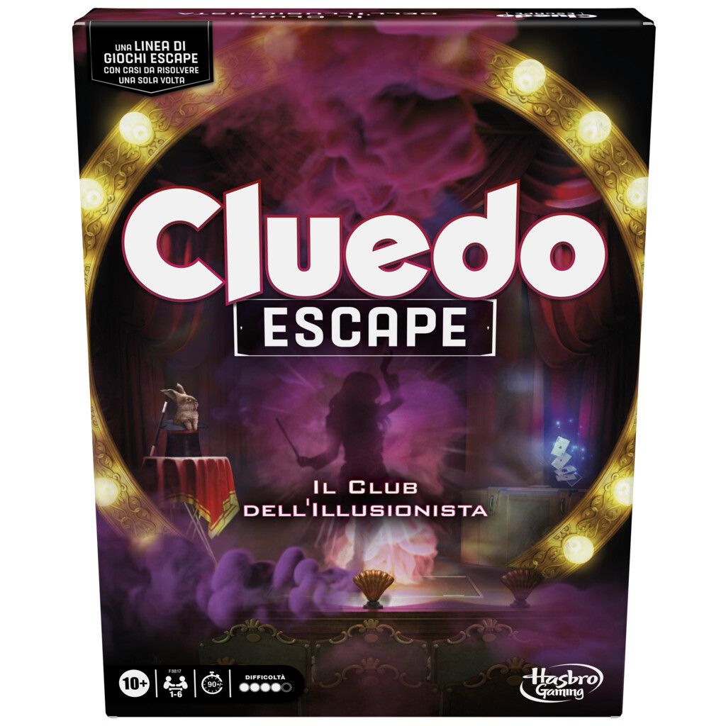 Hasbro gaming - cluedo escape il club dell'illusionista, gioco di mistero in versione escape room - HASBRO GAMING