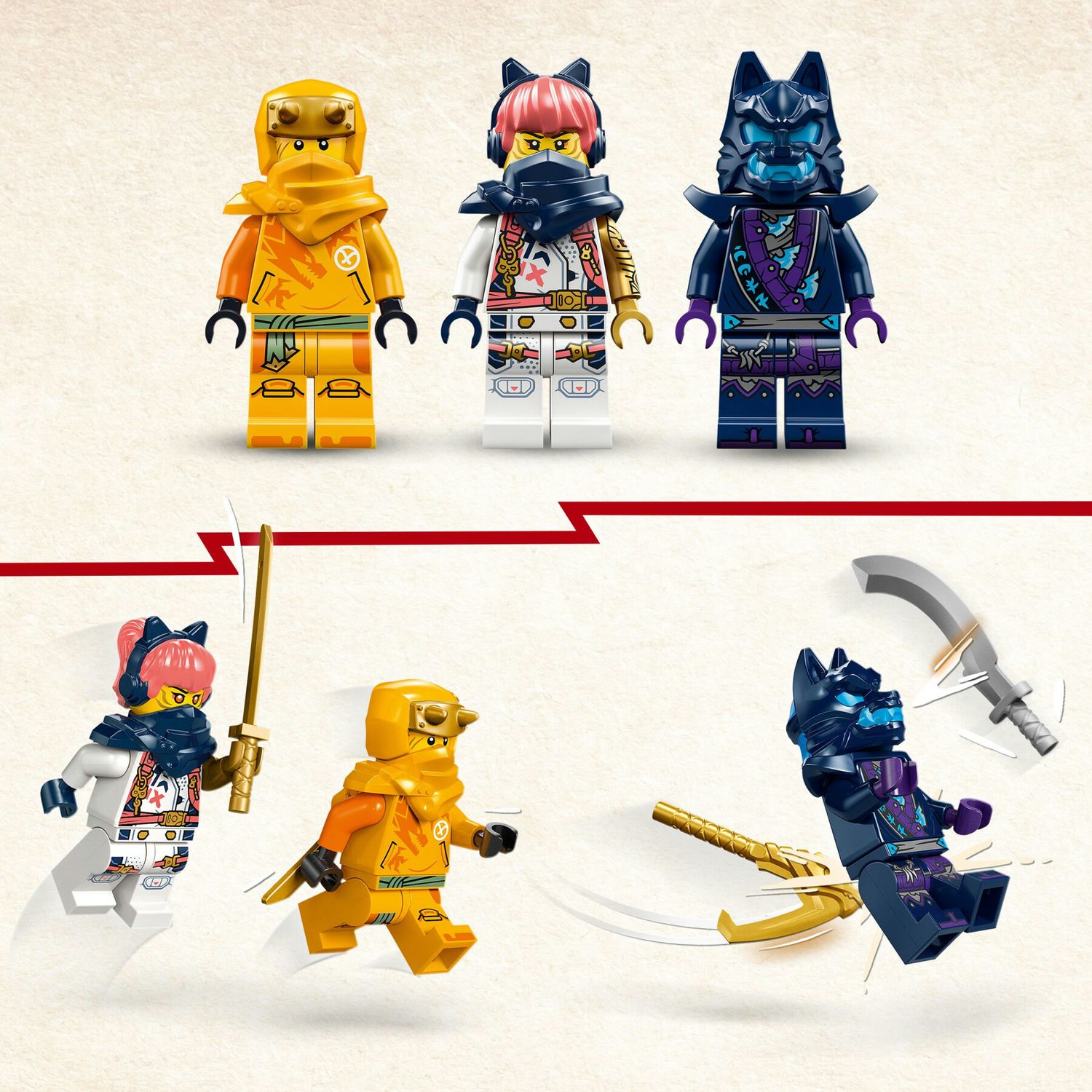 Lego ninjago 71810 draghetto riyu, modellino da costruire di drago giocattolo con 3 minifigure, giochi per bambini di 6+ anni - LEGO NINJAGO, Lego