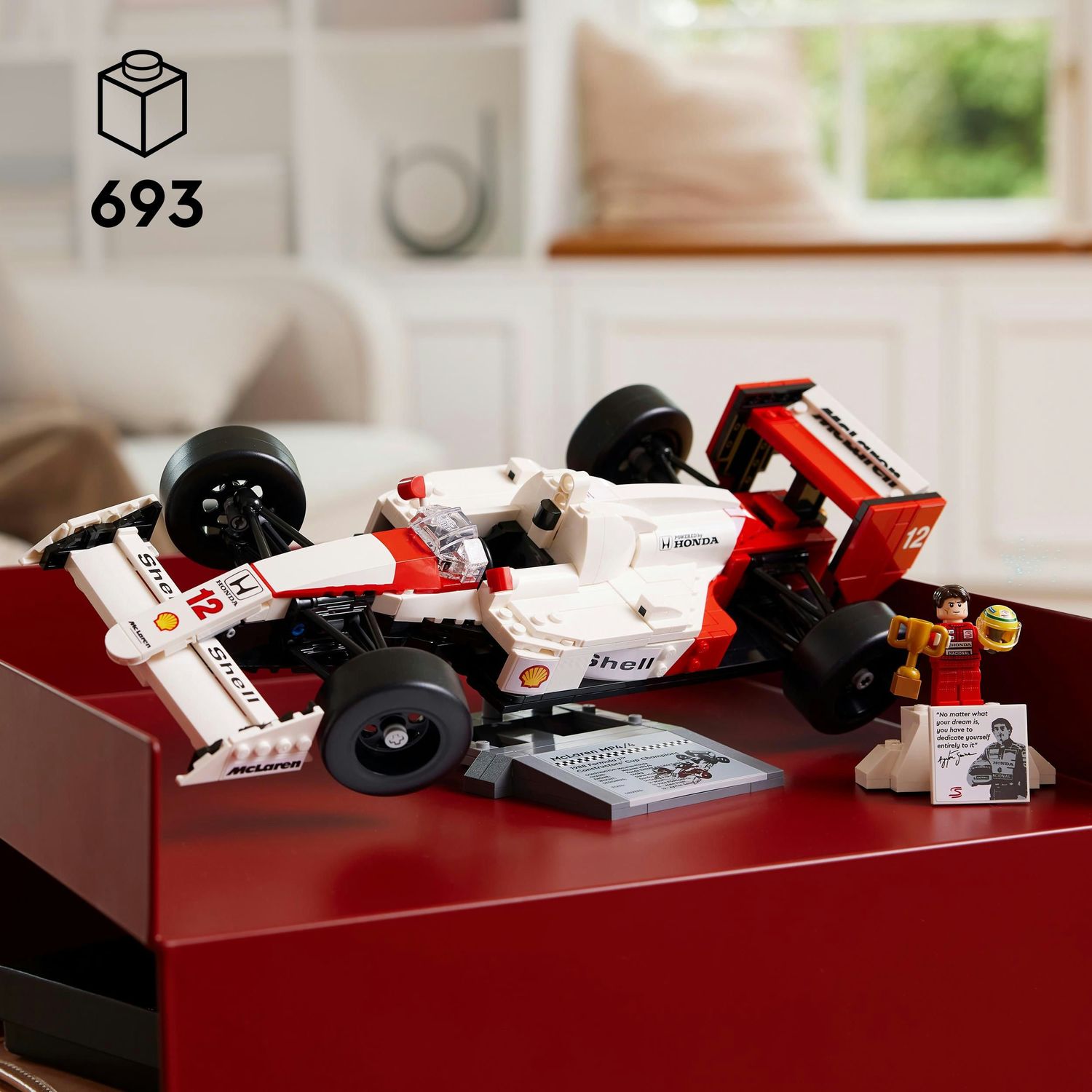 Lego icons 10330 mclaren mp4/4 e ayrton senna, modellino da costruire di auto da corsa f1 con minifigure, regalo per adulti - Lego, LEGO ICONS