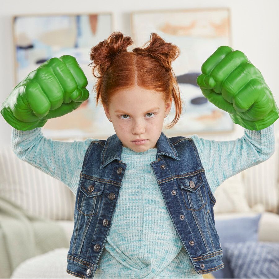 Hasbro marvel avengers, pugni di hulk verdi, super pungi gamma, giocattolo per roleplay - Avengers, MARVEL