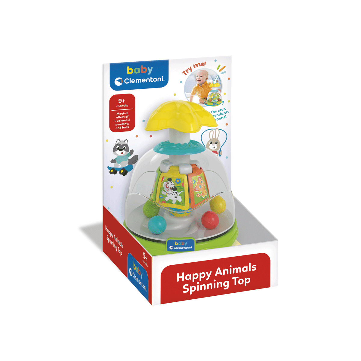 Clementoni - 17895 - happy friends spinning top - BABY CLEMENTONI
