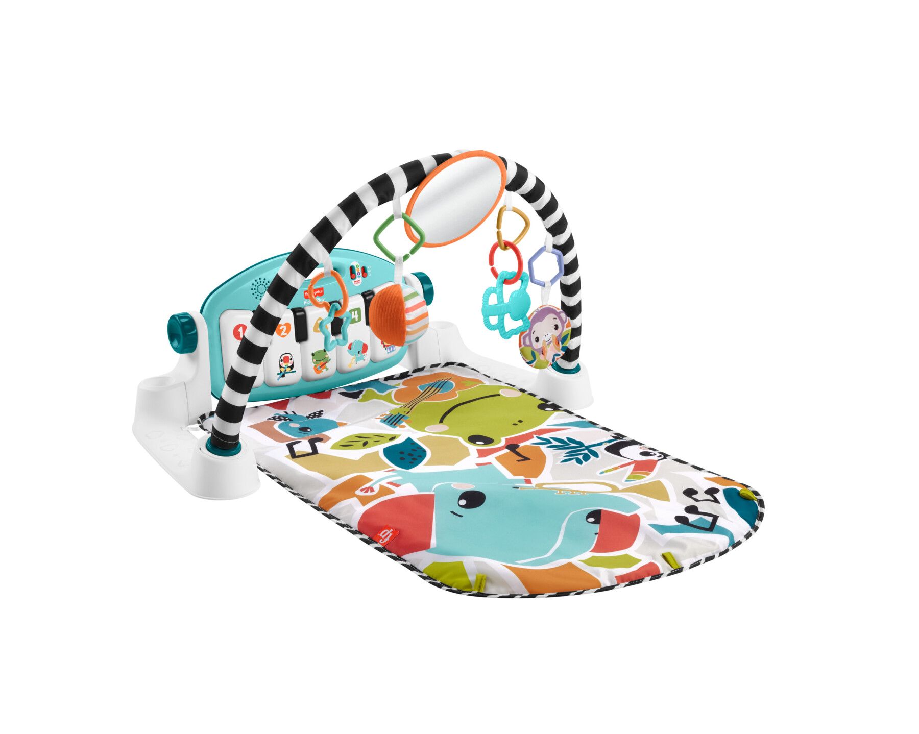 Fisher-price - palestrina baby piano, set musicale portatile con 3 livelli di apprendimento smart stages, include 10 giocattoli collegabili - FISHER-PRICE