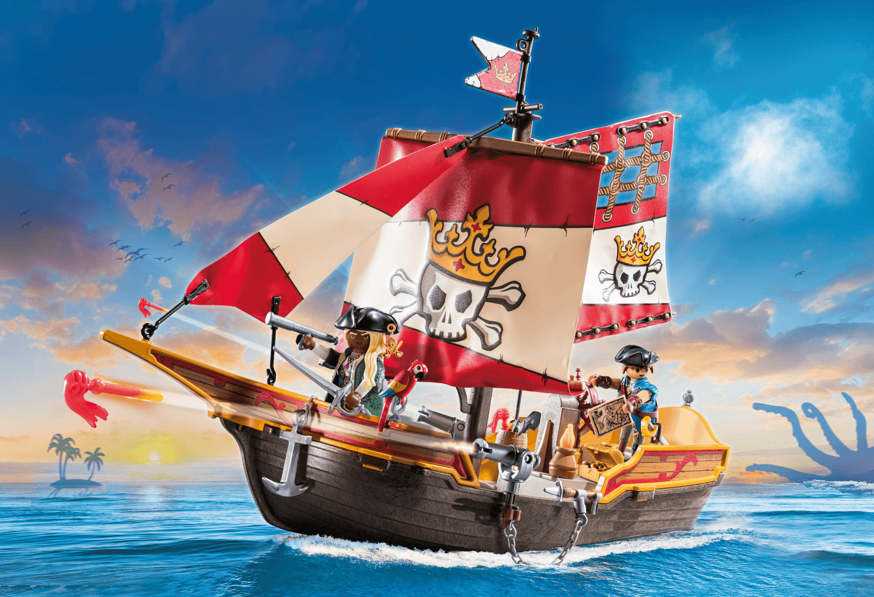 Playmobil 71418 nave pirata con due personaggi per bambini dai 4 anni - Playmobil