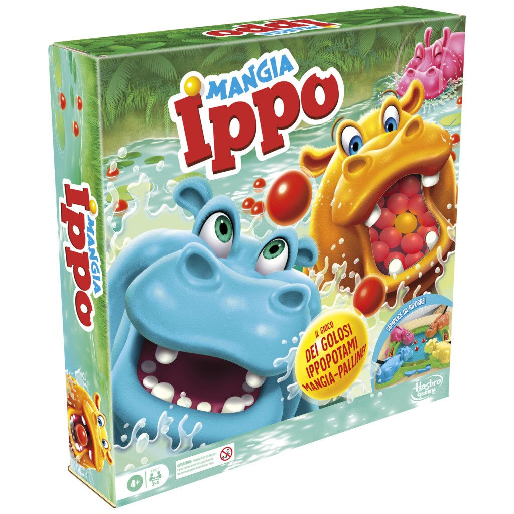 Hasbro gaming - mangia ippo, gioco da tavolo per l'età prescolare, dai 4 anni in su, da 2 a 4 giocatori - HASBRO GAMING
