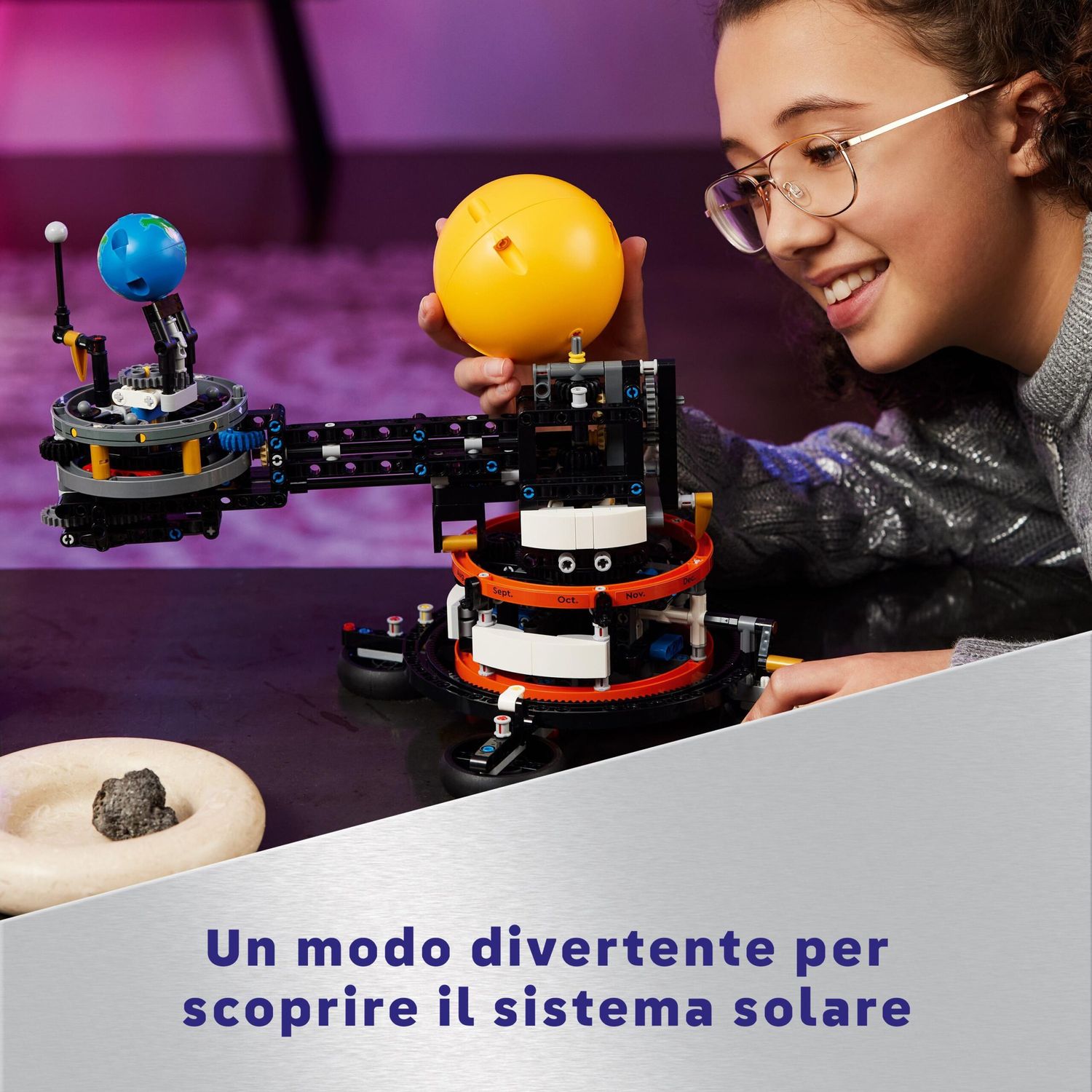 Lego technic 42179 pianeta terra e luna in orbita, giochi spaziali per bambini 10+, sistema solare da costruire con rotazione - LEGO TECHNIC, Lego