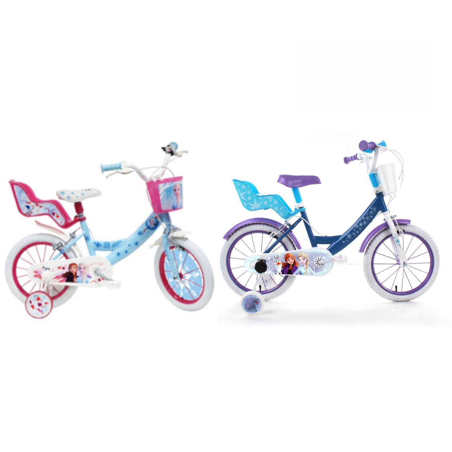 Bicicletta da bambini da 14 pollici con portabambole - cestino e stabilizzatori laterali di disney frozen - DISNEY PRINCESS, Disney, Frozen