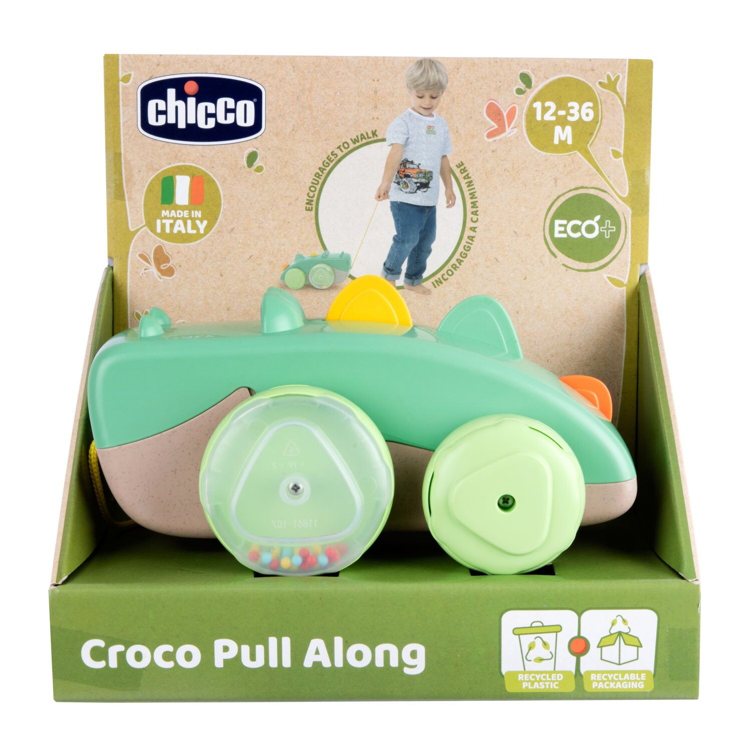 Chicco - drillo, il coccodrillo trainabile, eco+, 6-36m - Chicco