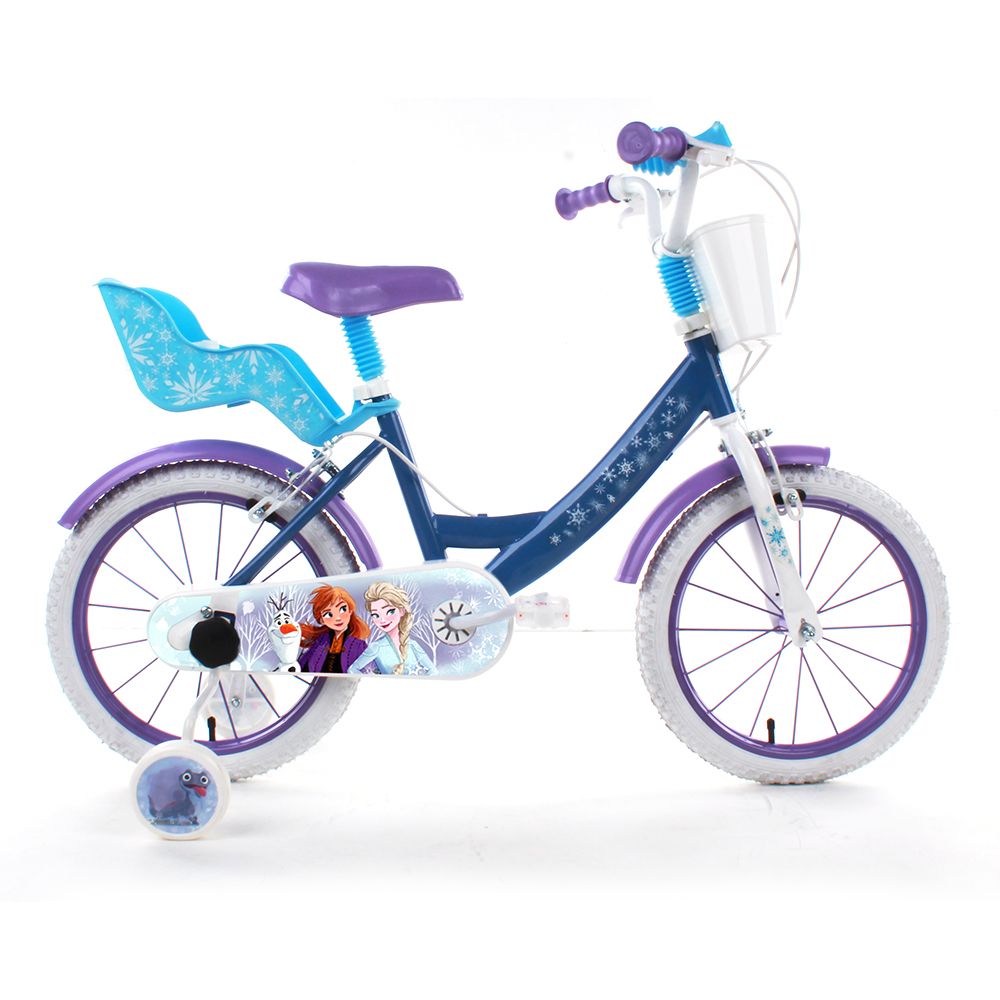 Bicicletta da bambini da 14 pollici con portabambole - cestino e stabilizzatori laterali di disney frozen - DISNEY PRINCESS, Disney, Frozen