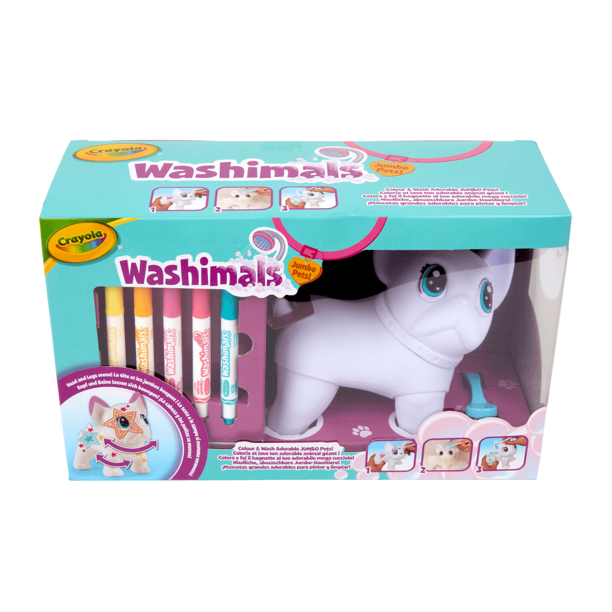 Crayola washimals jumbo pets - big wilbur il grande cagnolino da colorare lavare e ricolorare, 15cm, gioco e regalo per bambini da 3 anni - CRAYOLA