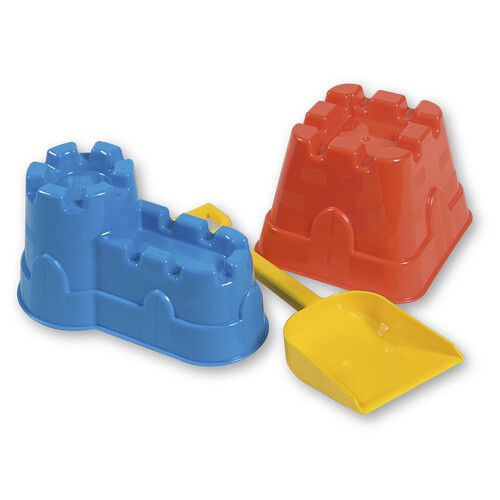 Set 2 formine castello e paletta in rete. in plastica atossica e lavabile - 