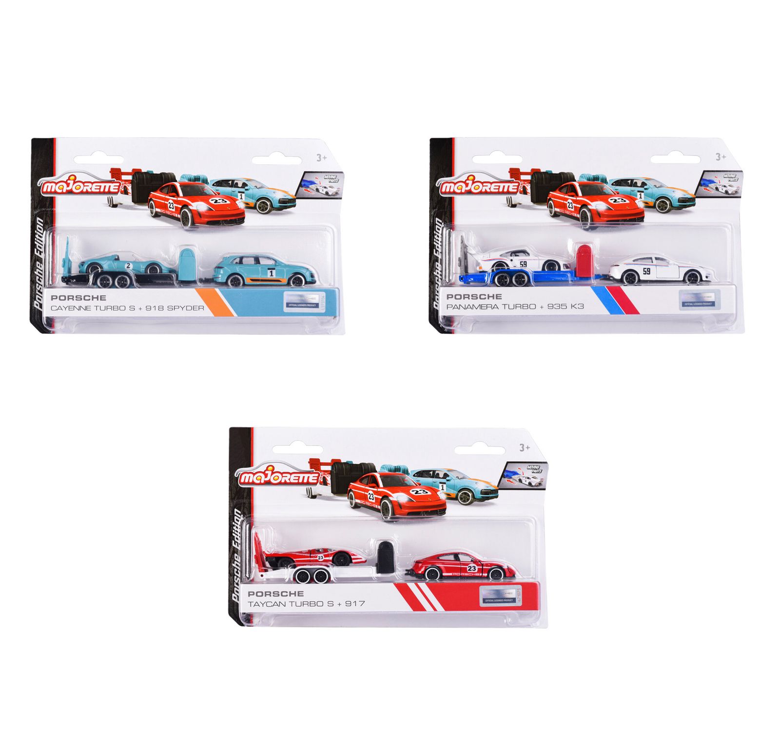 Majorette- porsche race trailer set, auto con rimorchio - MAJORETTE