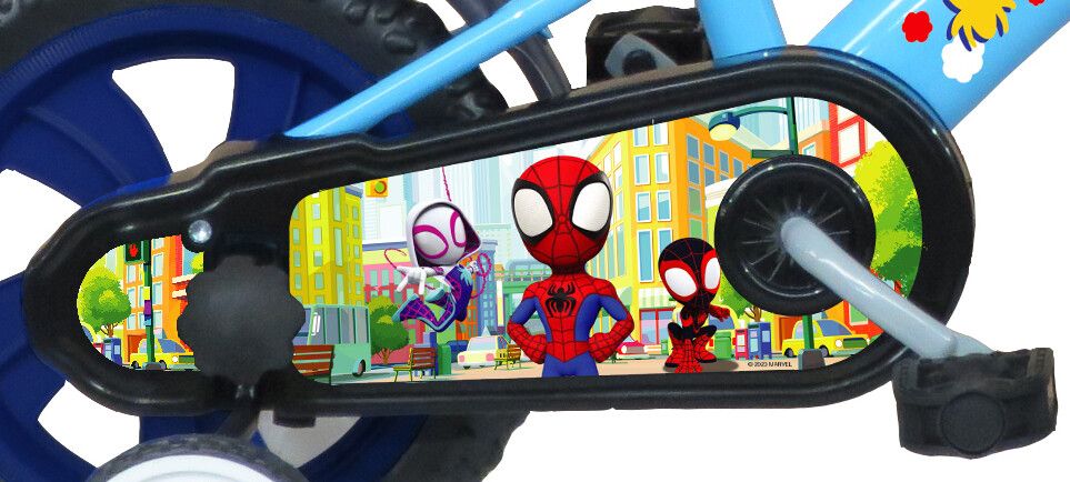 Bicicletta da 12 pollici di spidey con stabilizzatori laterali e scudo personalizzato - telaio in metallo- cerchi in plastica - freno caliper, ruota fissa - SPIDEY, MARVEL