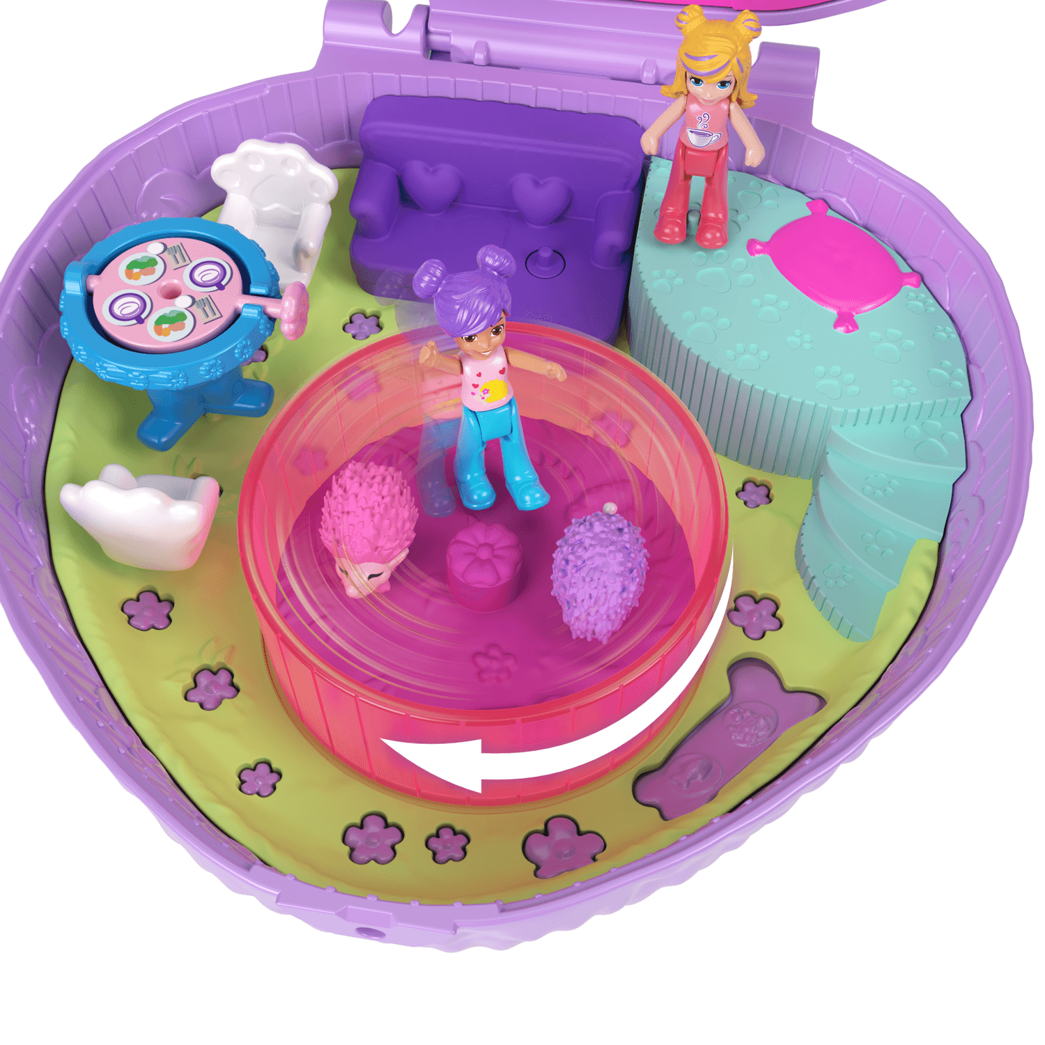 Polly pocket - cofanetto caffetteria del riccio, playset da viaggio con esterno interattivo, 2 micro bambole e 12 accessori inclusi - Polly Pocket