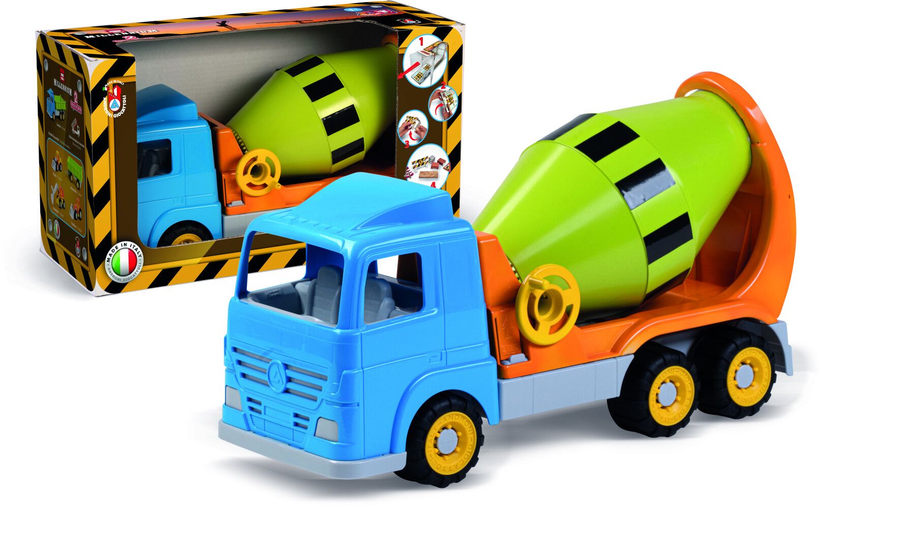 Betoniera cm 45 in scatola litografata con accessori cartone ritagliabili - 