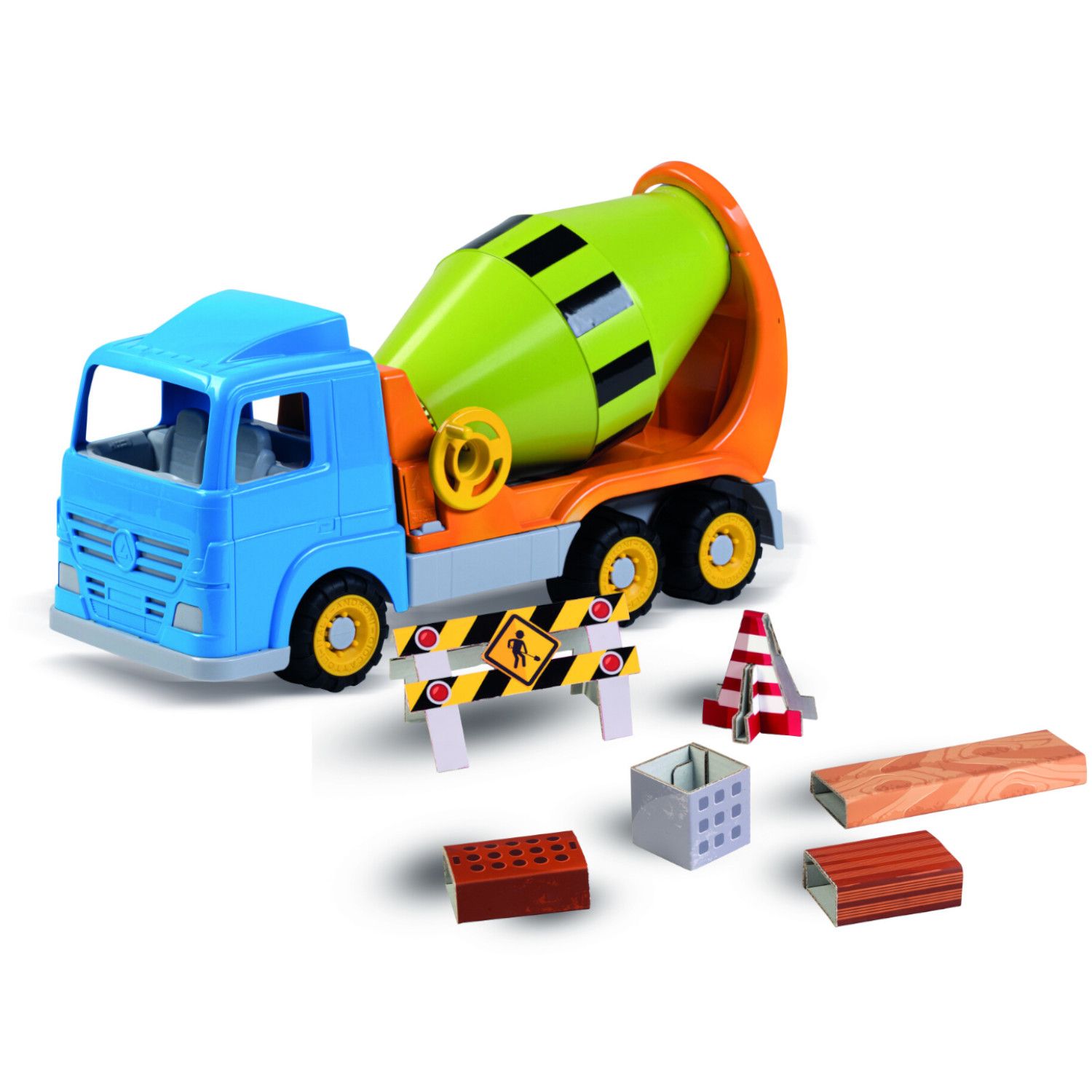 Betoniera cm 45 in scatola litografata con accessori cartone ritagliabili - 