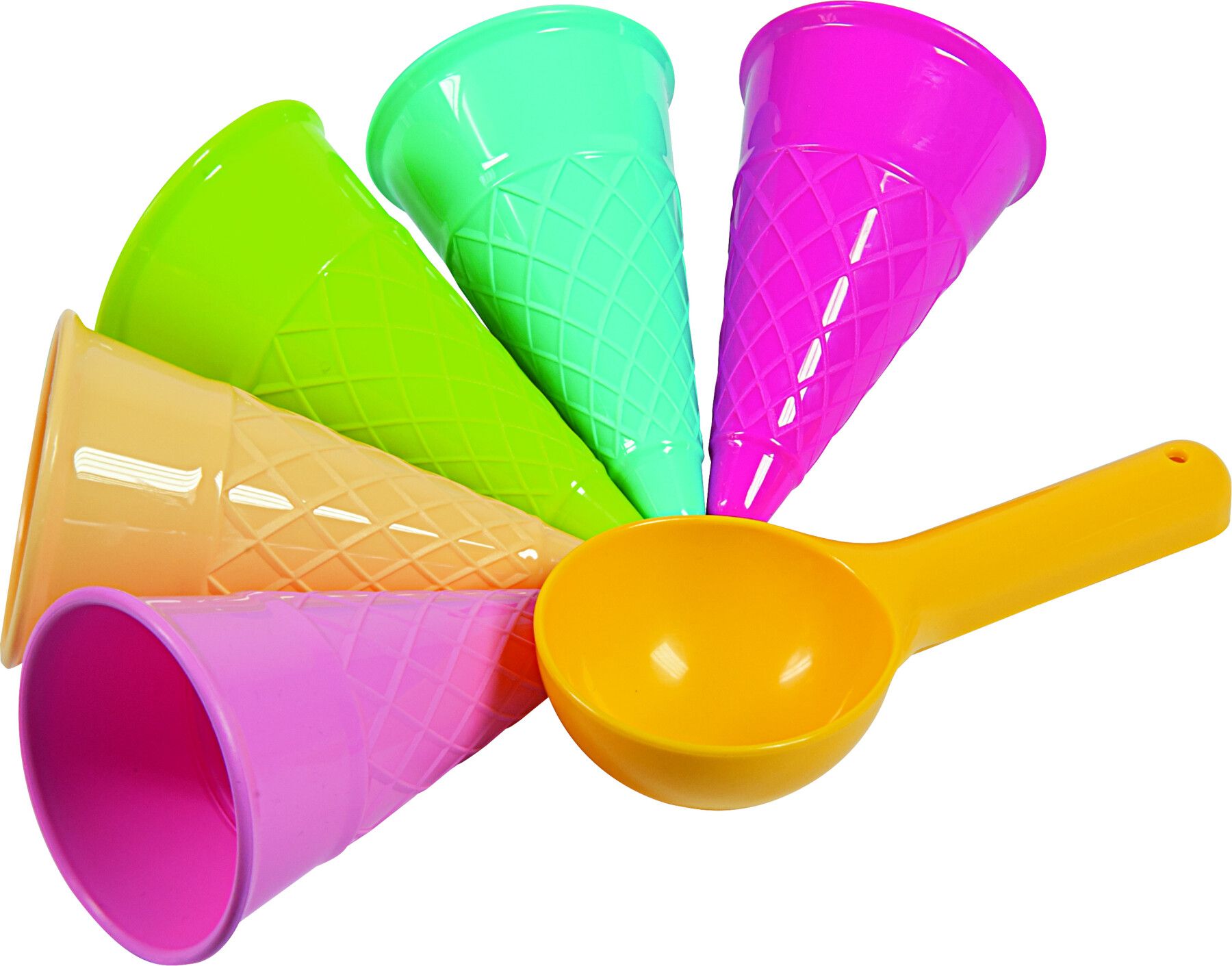Set 4  formine coni gelato vari colori  e paletta gelato in busta - 