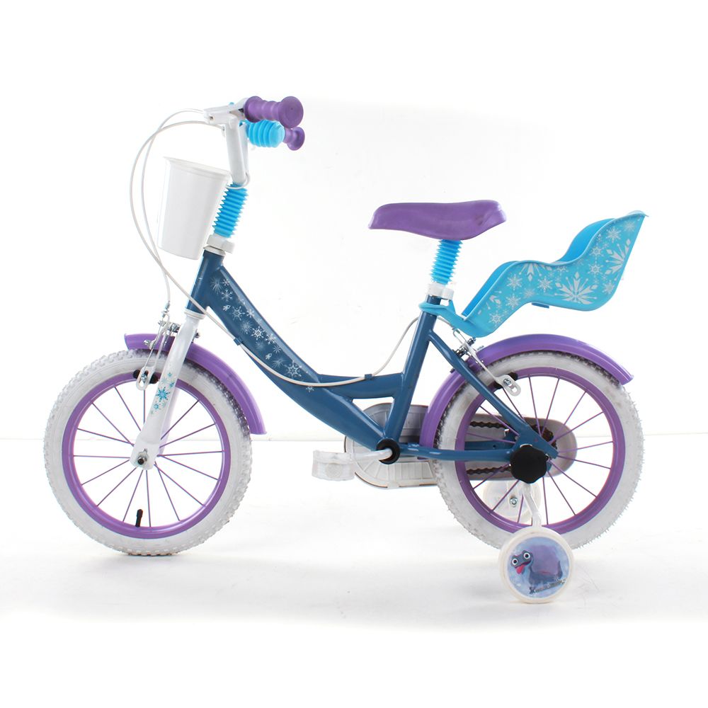 Bicicletta da bambini da 14 pollici con portabambole - cestino e stabilizzatori laterali di disney frozen - DISNEY PRINCESS, Disney, Frozen
